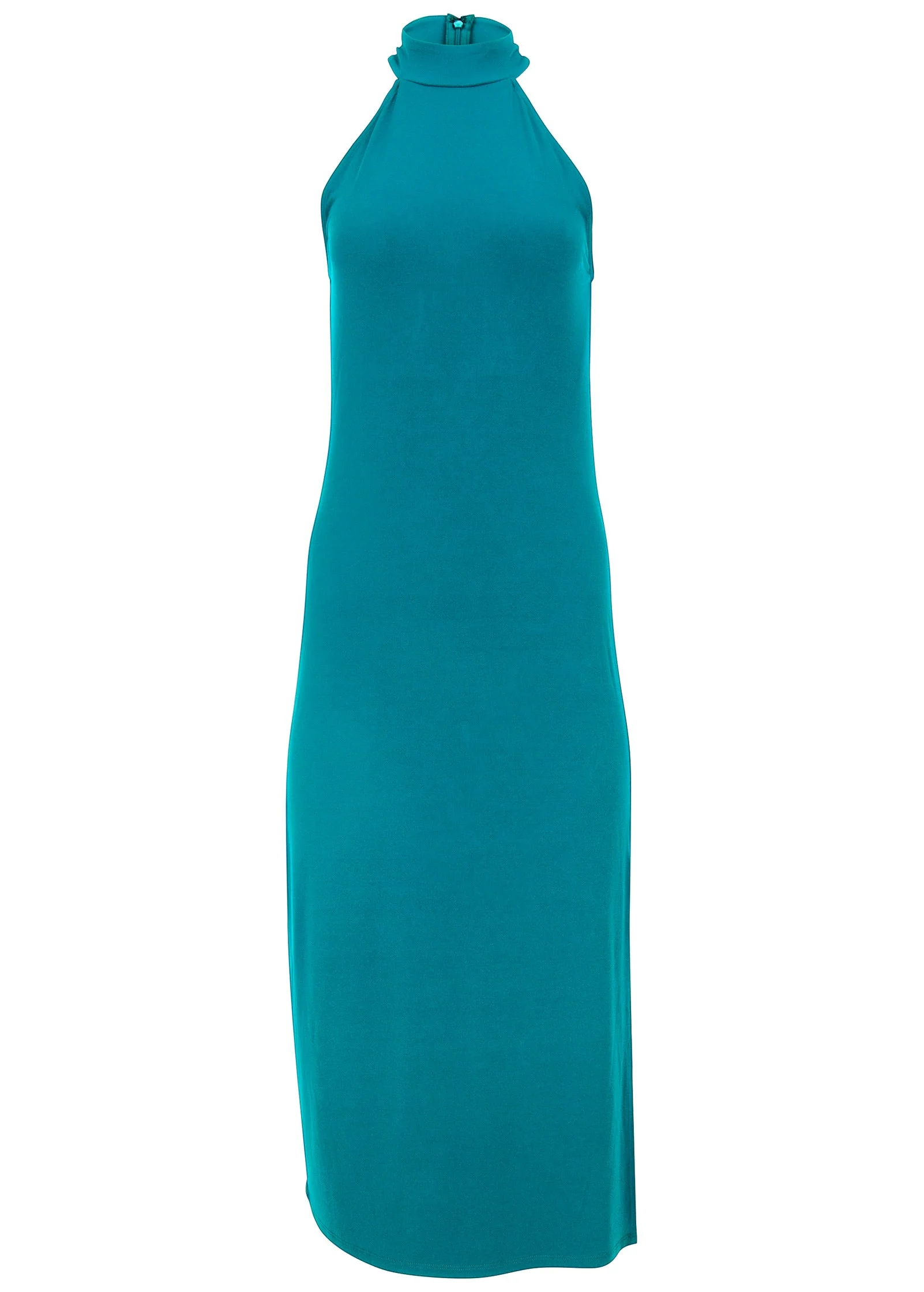 High Neck Midi Dress - Teal - Image 4