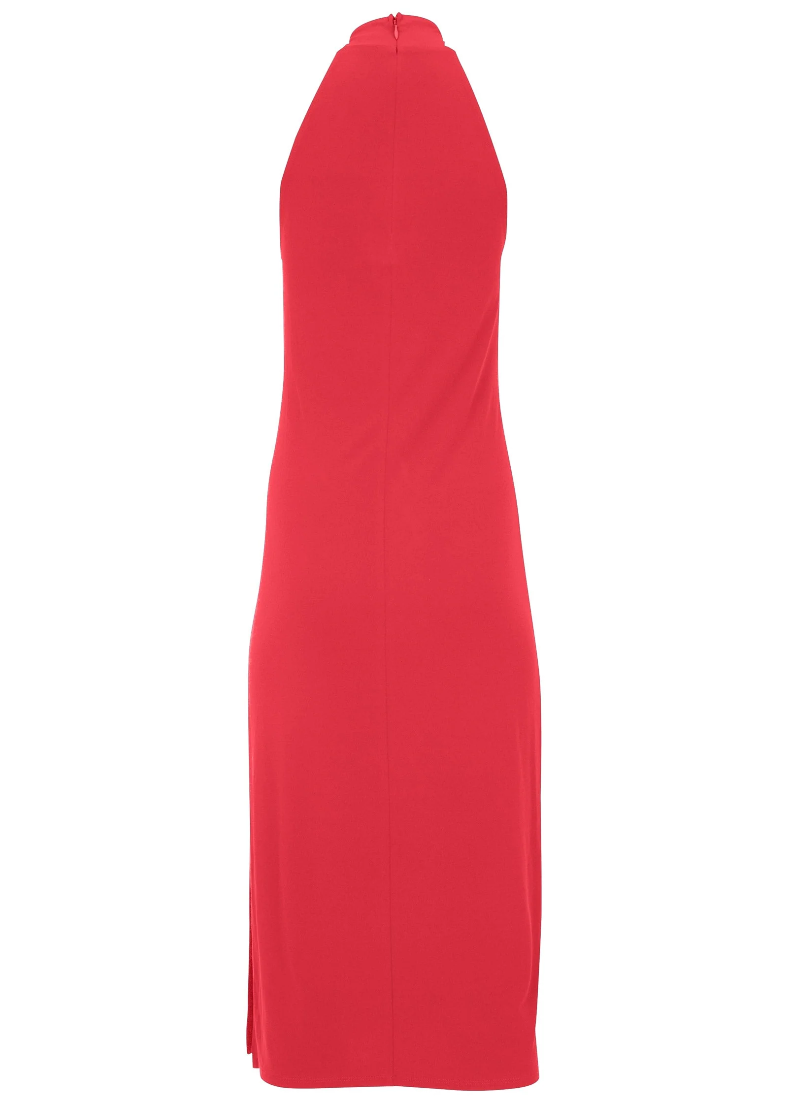 High Neck Midi Dress - Red - Image 5