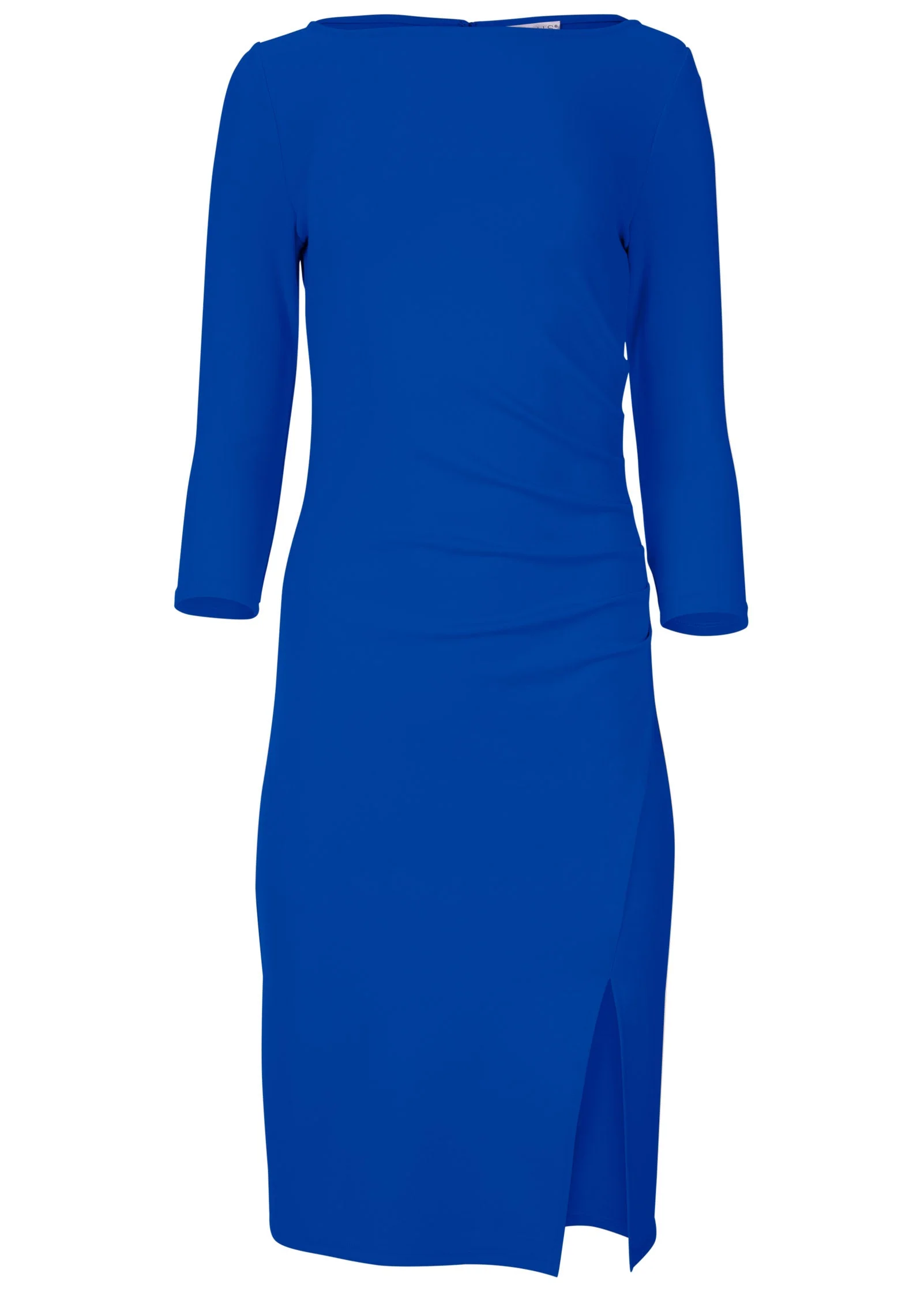 Ponte Ruched Dress - Blue - Image 3
