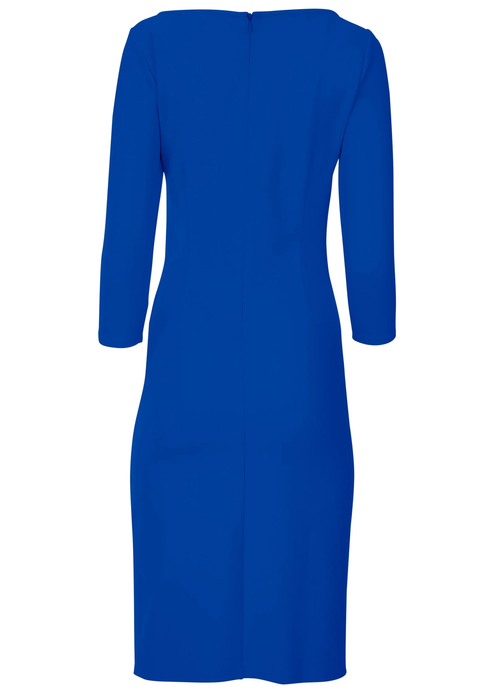 Ponte Ruched Dress - Blue - Image 4