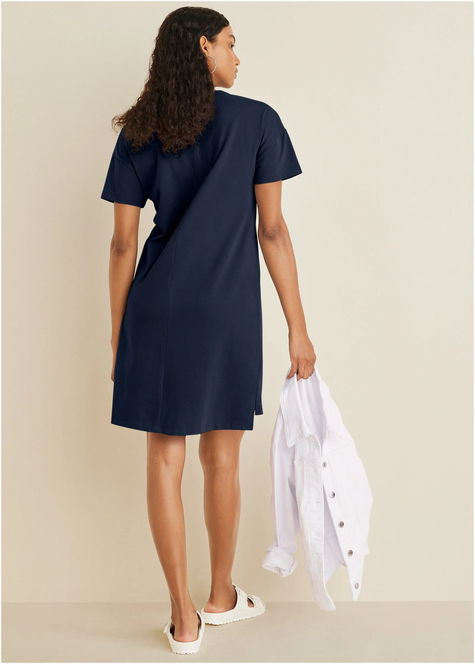 T-Shirt Dress - Navy - Image 2