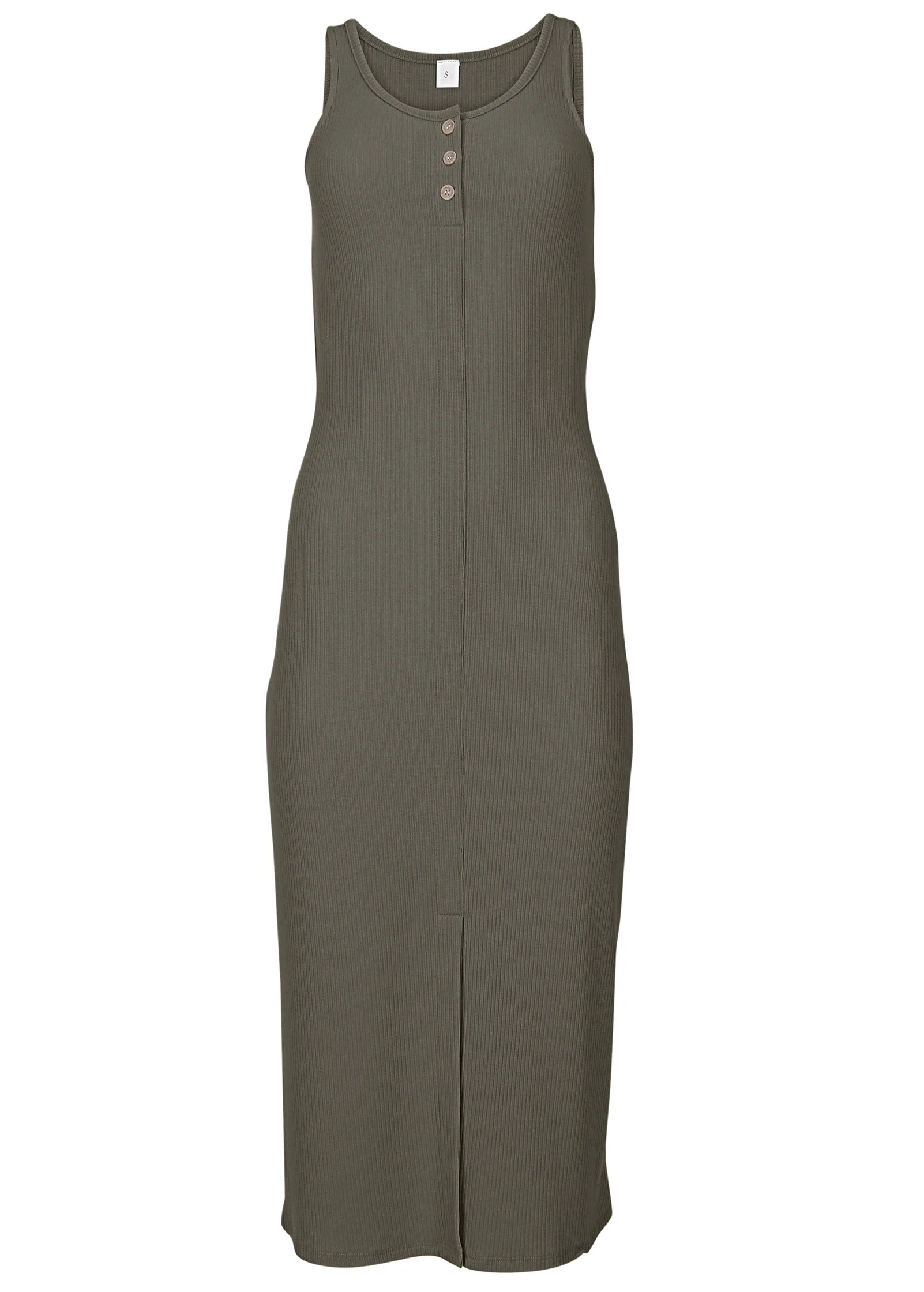 Henley Midi Dress - Olive - Image 3