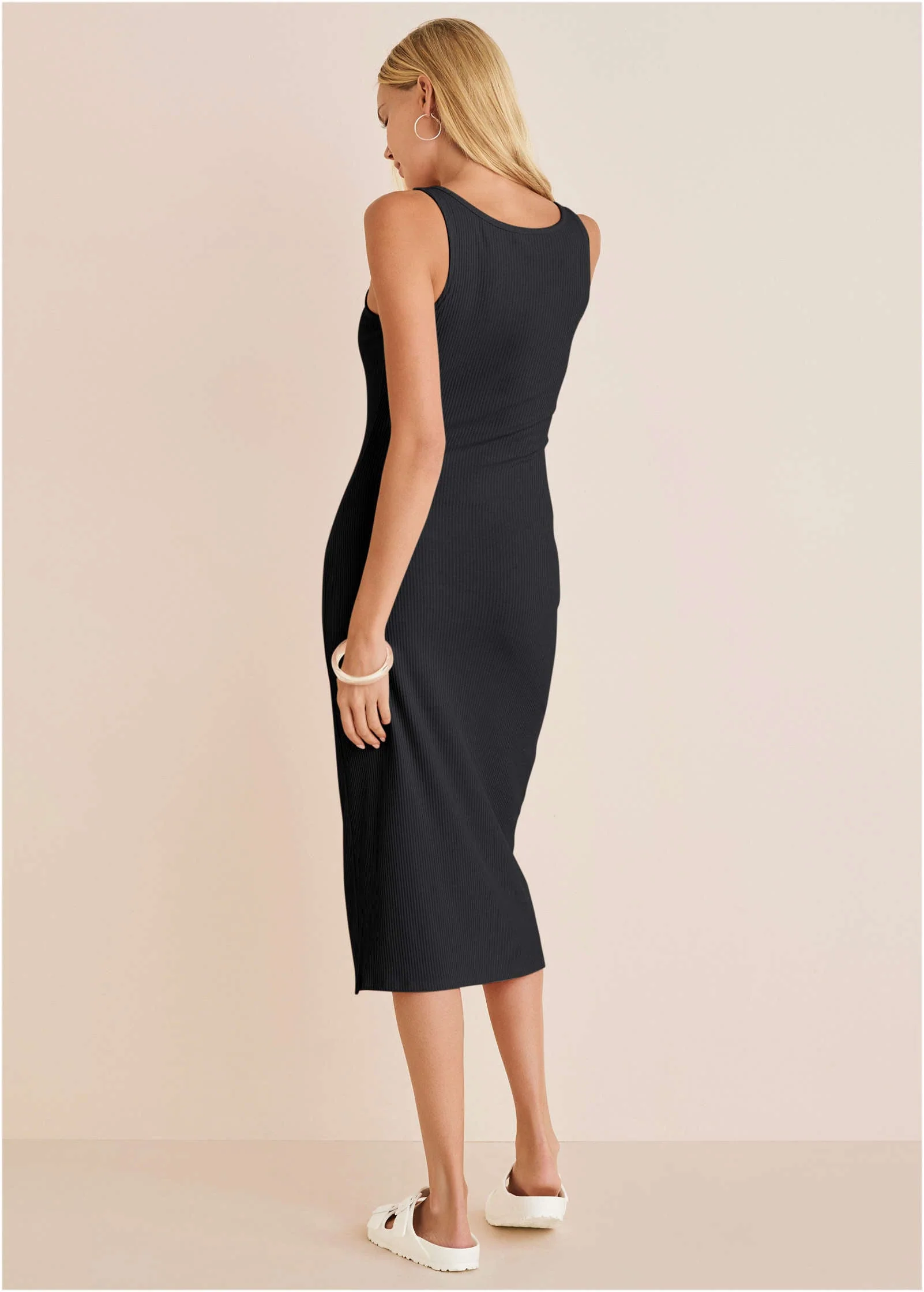 Henley Midi Dress - Jet Black - Image 2