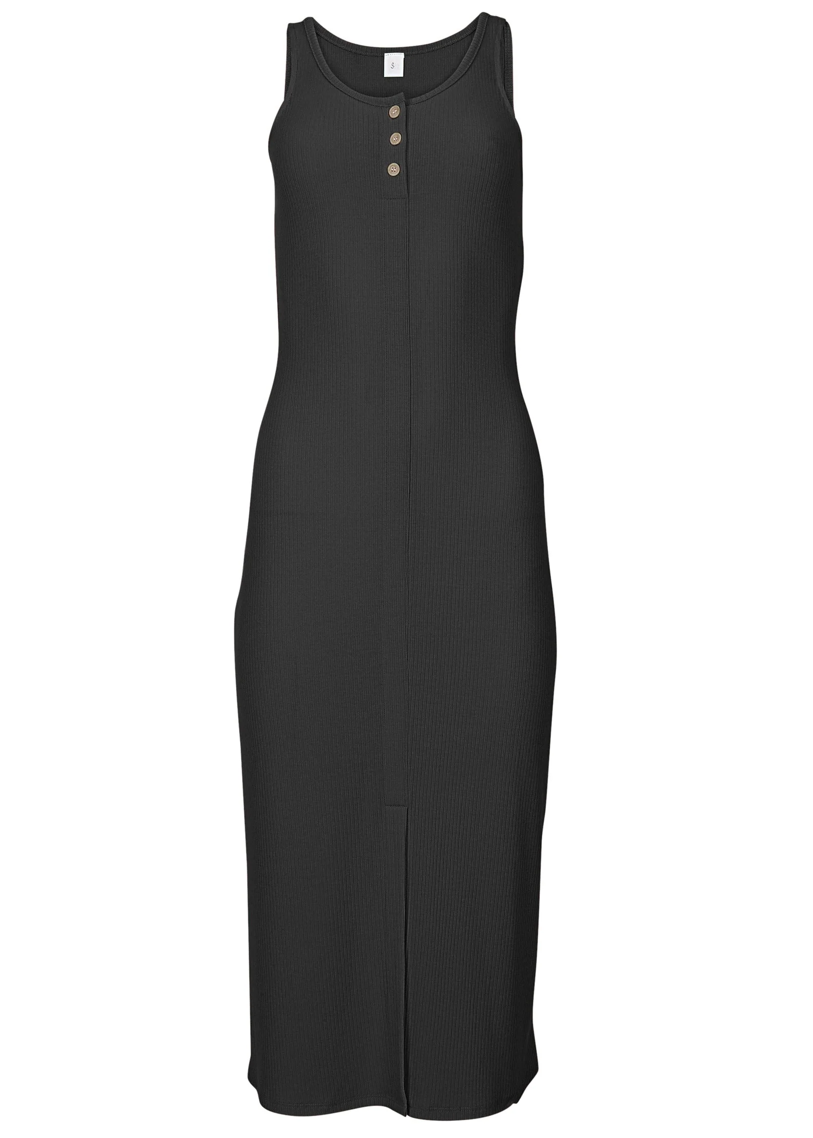 Henley Midi Dress - Jet Black - Image 3