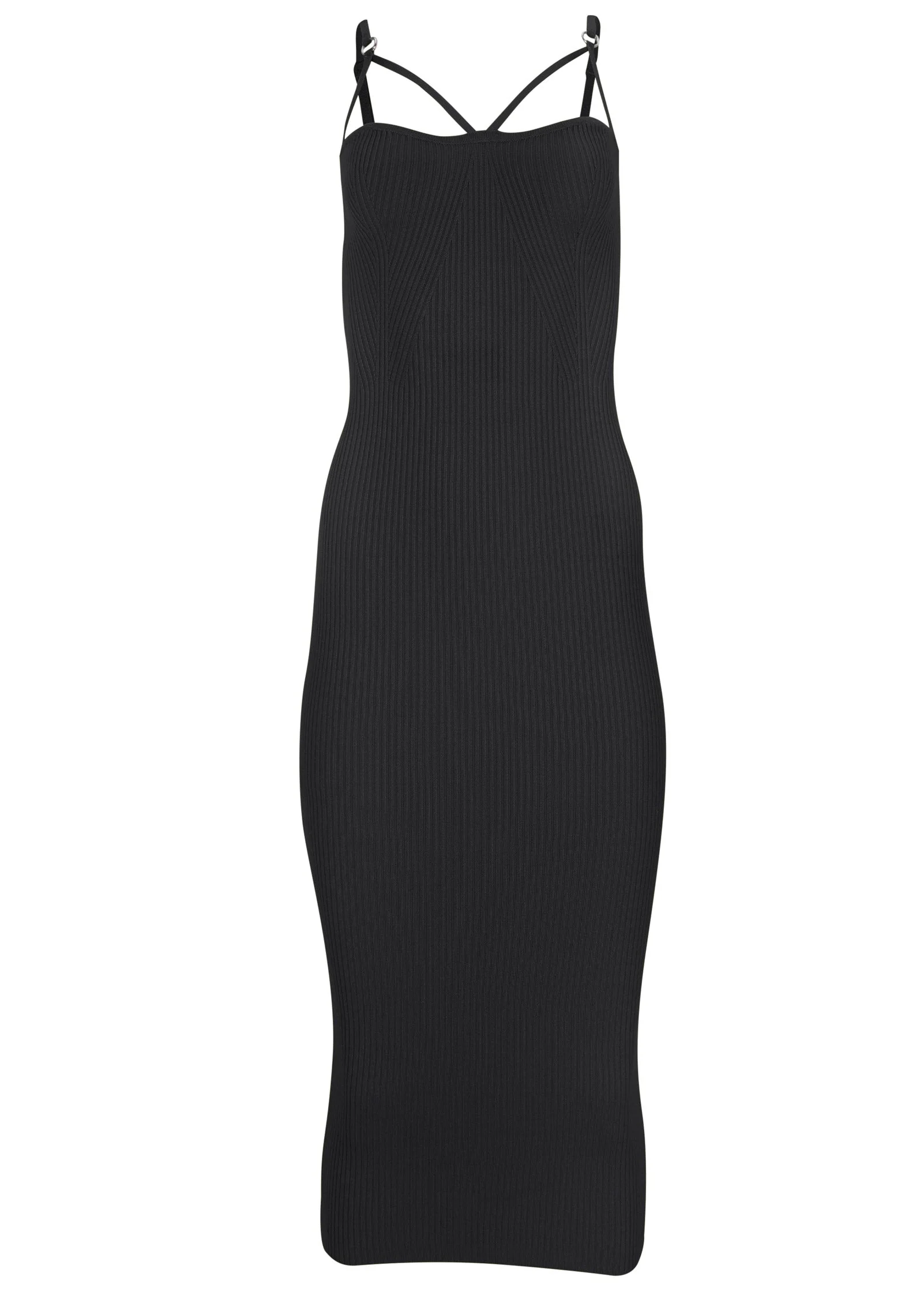 Strappy Midi Dress - Jet Black - Image 4