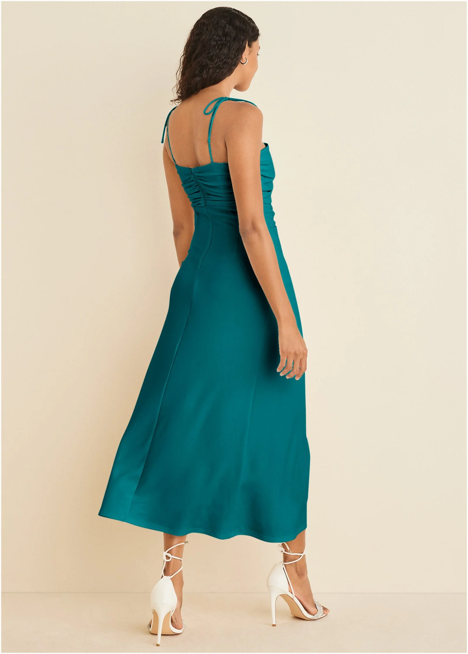 Ruched Cutout Maxi Dress - Teal - Image 2