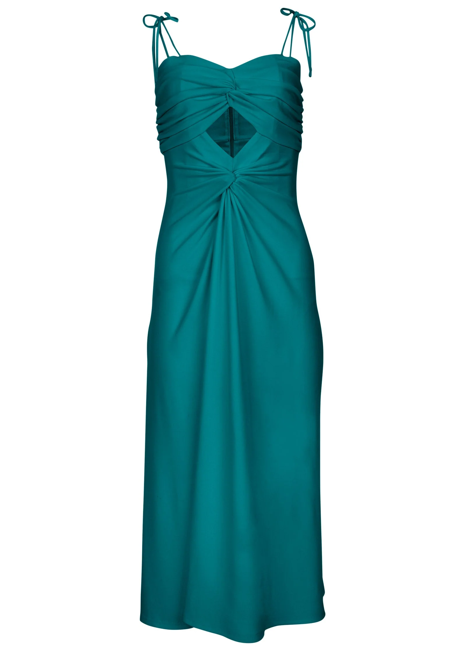 Ruched Cutout Maxi Dress - Teal - Image 4