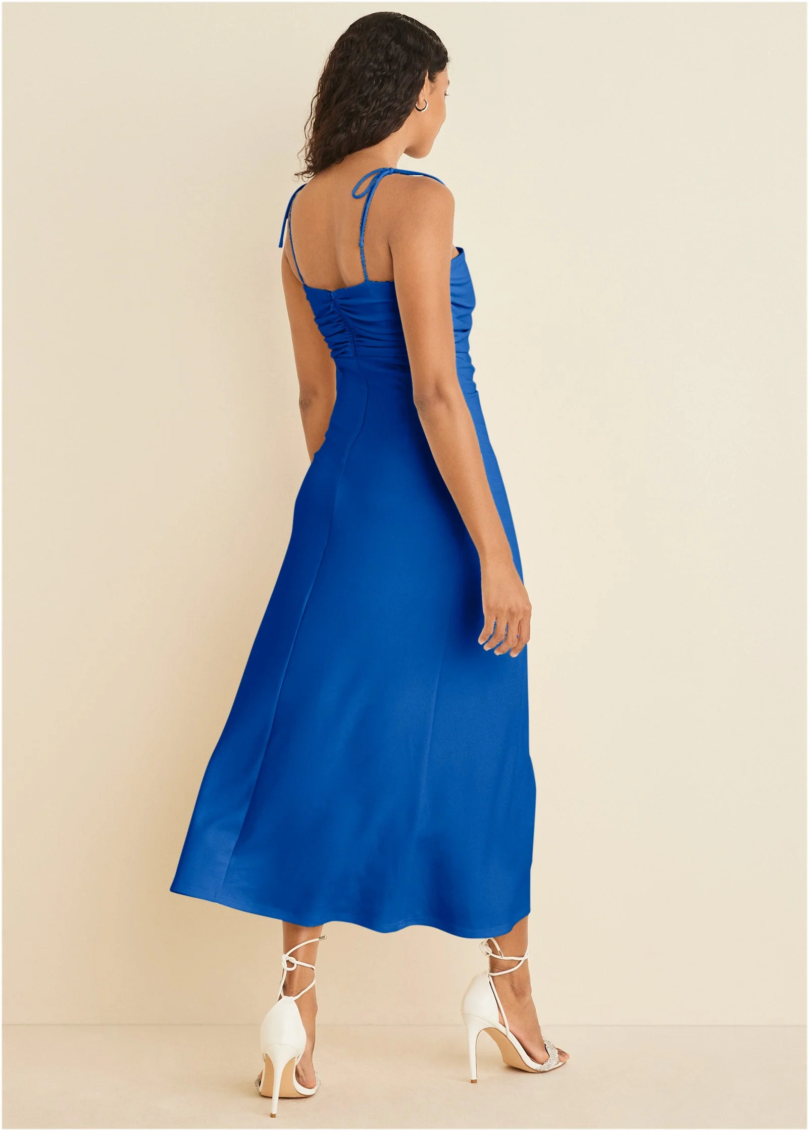 Ruched Cutout Maxi Dress - Blue - Image 2