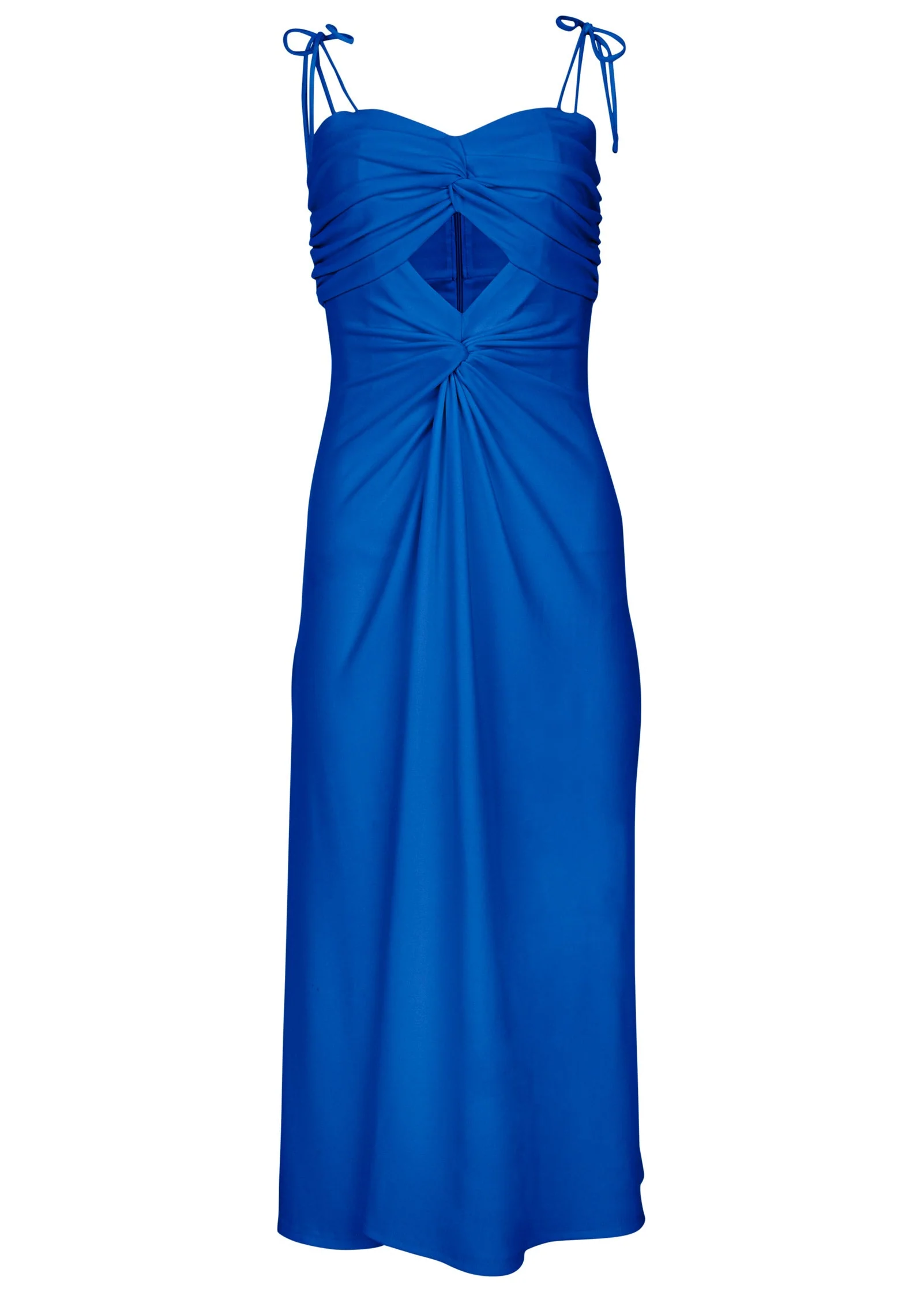 Ruched Cutout Maxi Dress - Blue - Image 4