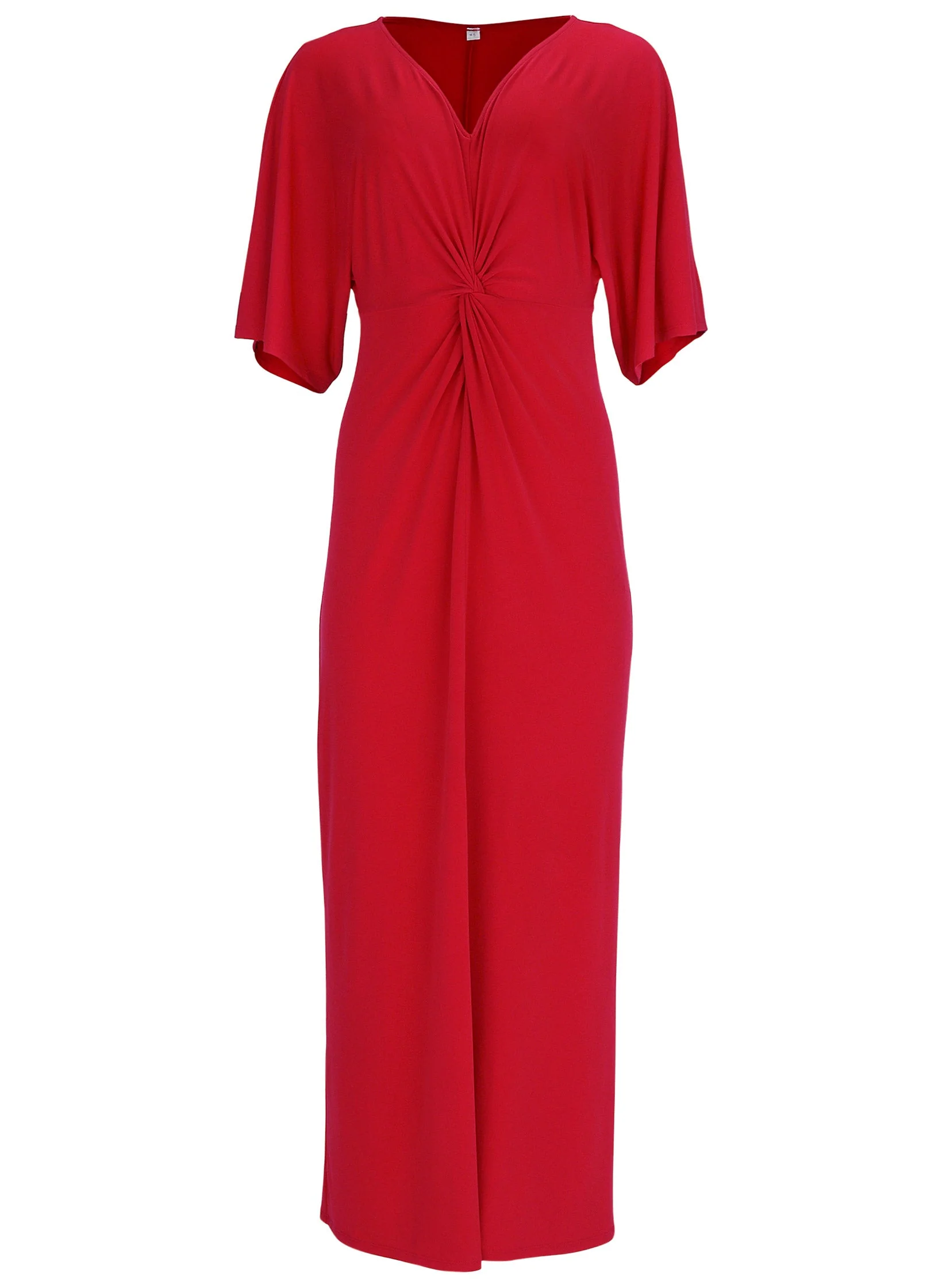 Twist Front Maxi Dress - Red - Image 3