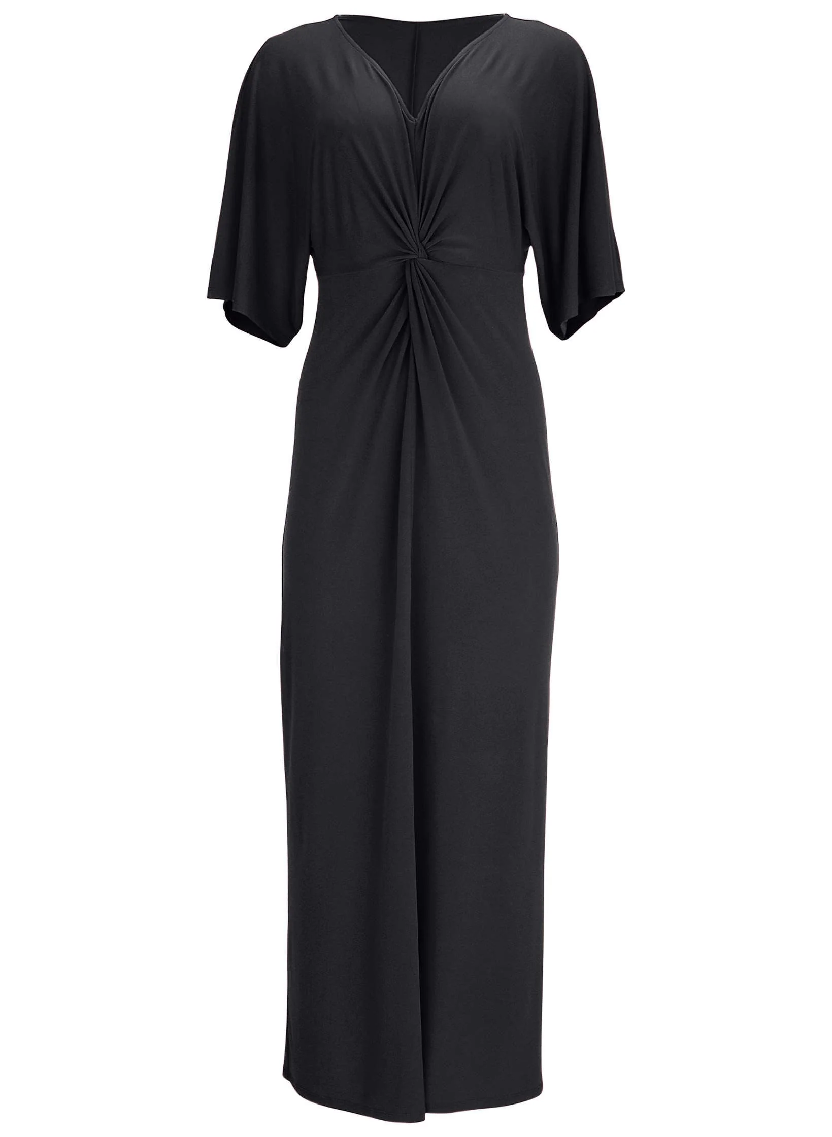 Twist Front Maxi Dress - Jet Black - Image 3