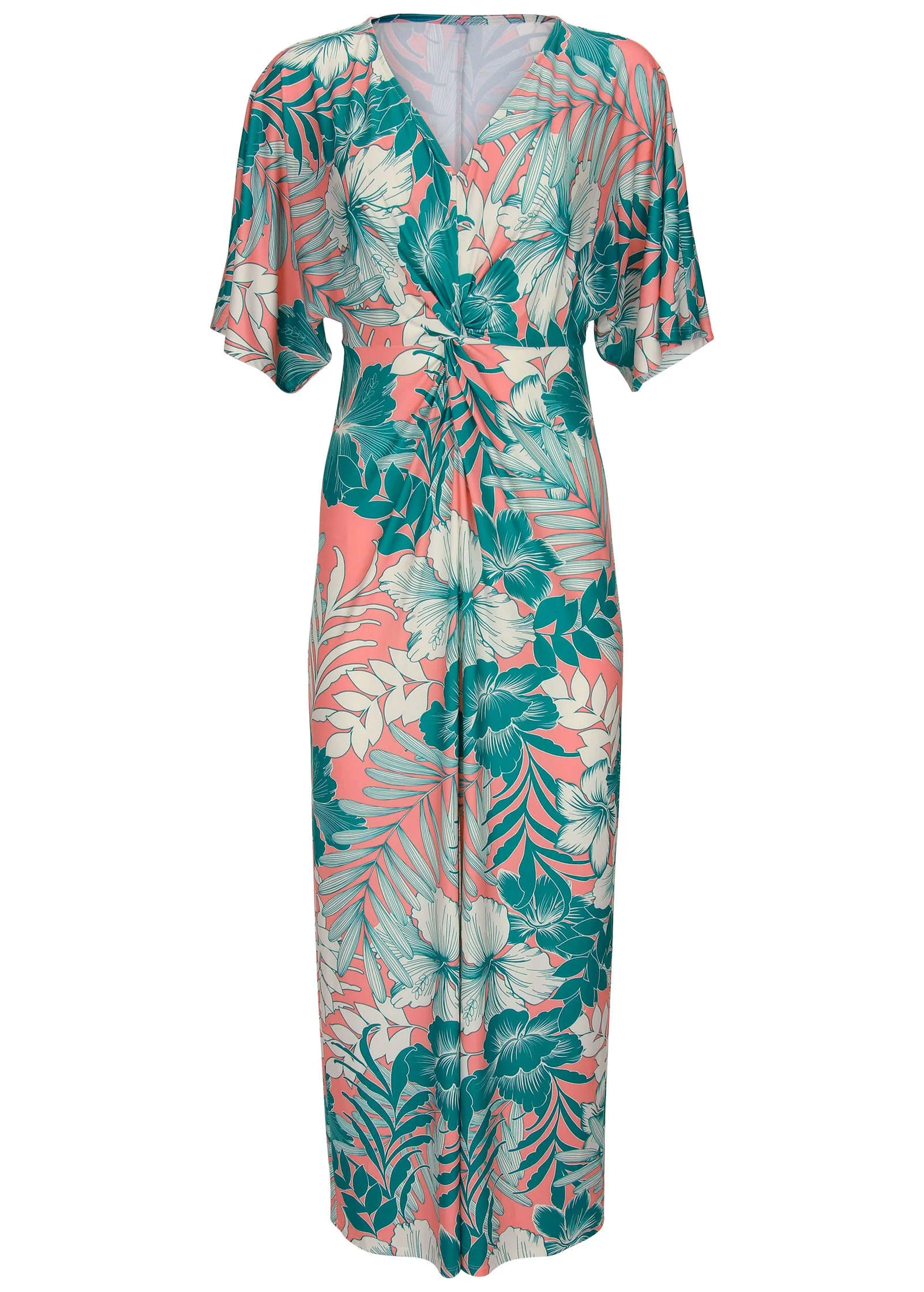 Twist Front Maxi Dress - Tropicana Peach Floral - Image 3