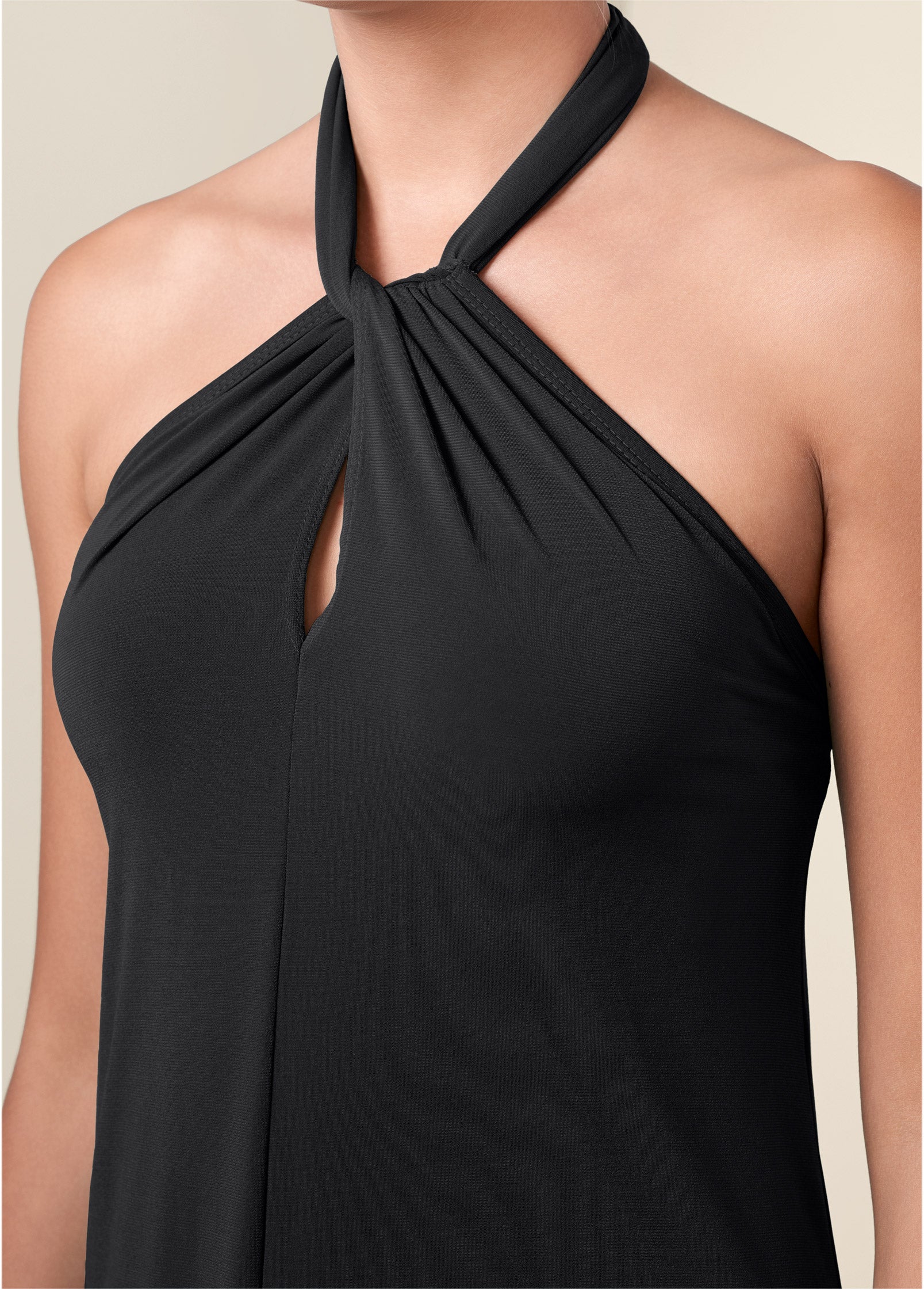 Halter Tie Dress - Jet Black - Image 3
