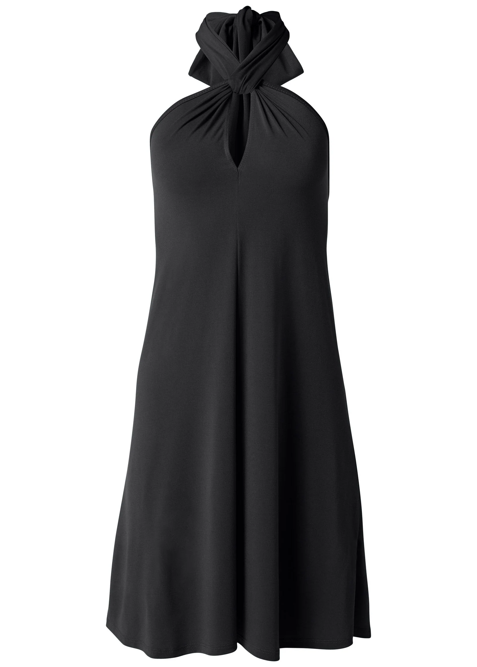 Halter Tie Dress - Jet Black - Image 5