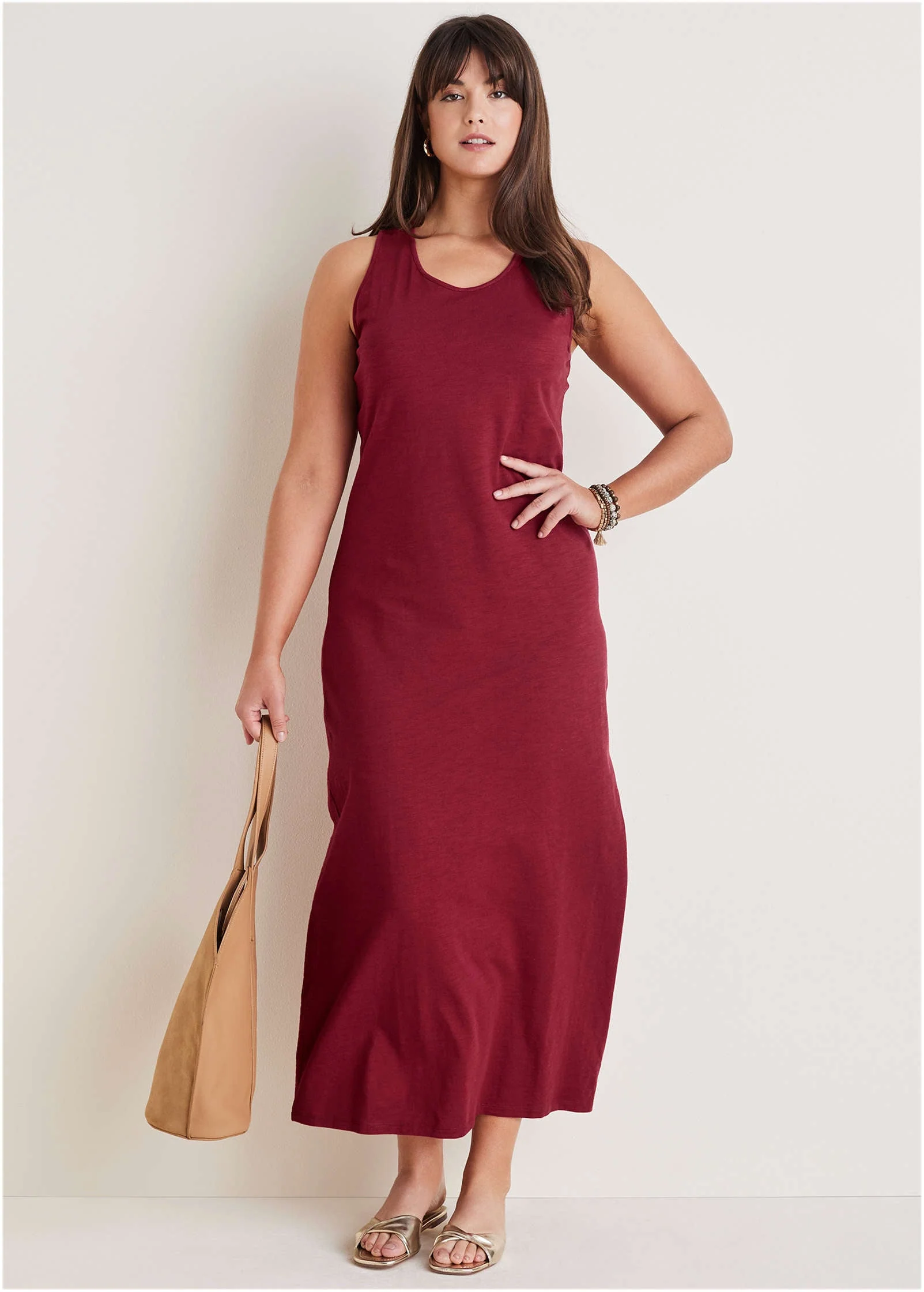 Tank Maxi Dress - Wine - Image 4