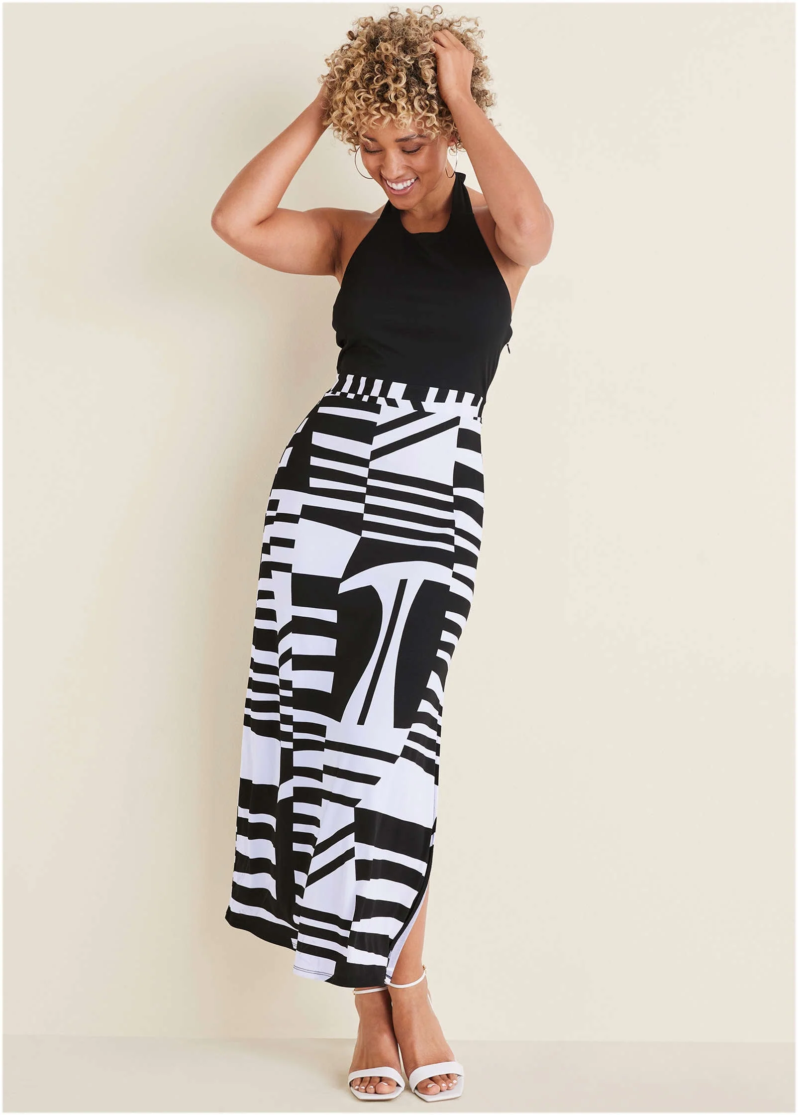 Twofer Maxi Dress - Modern Abstract - Image 4
