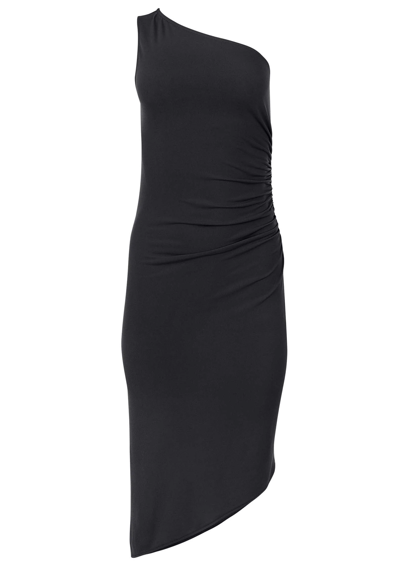 One Shoulder Dress - Jet Black - Image 3