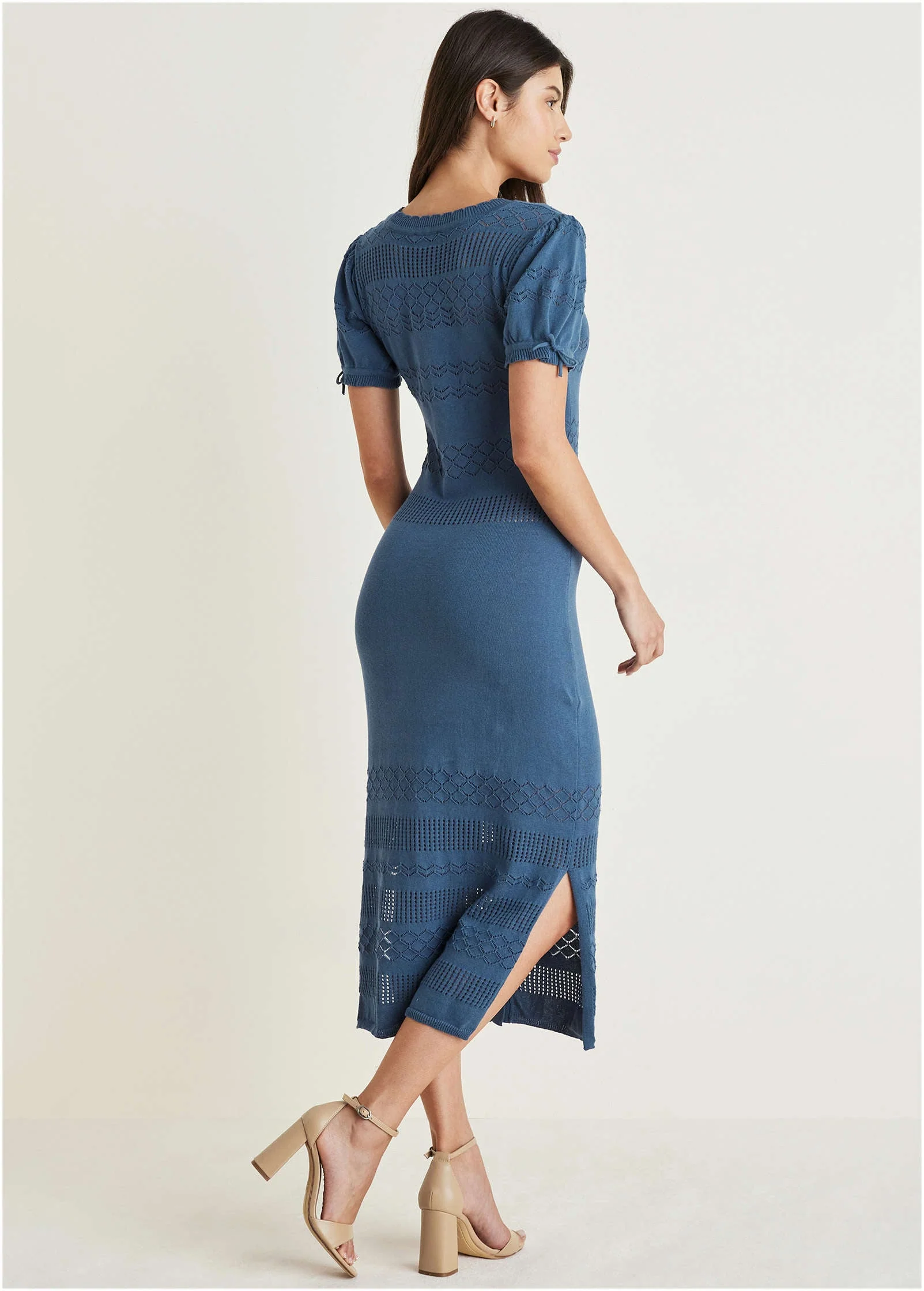 Pointelle Midi Dress - Ensign Blue - Image 2