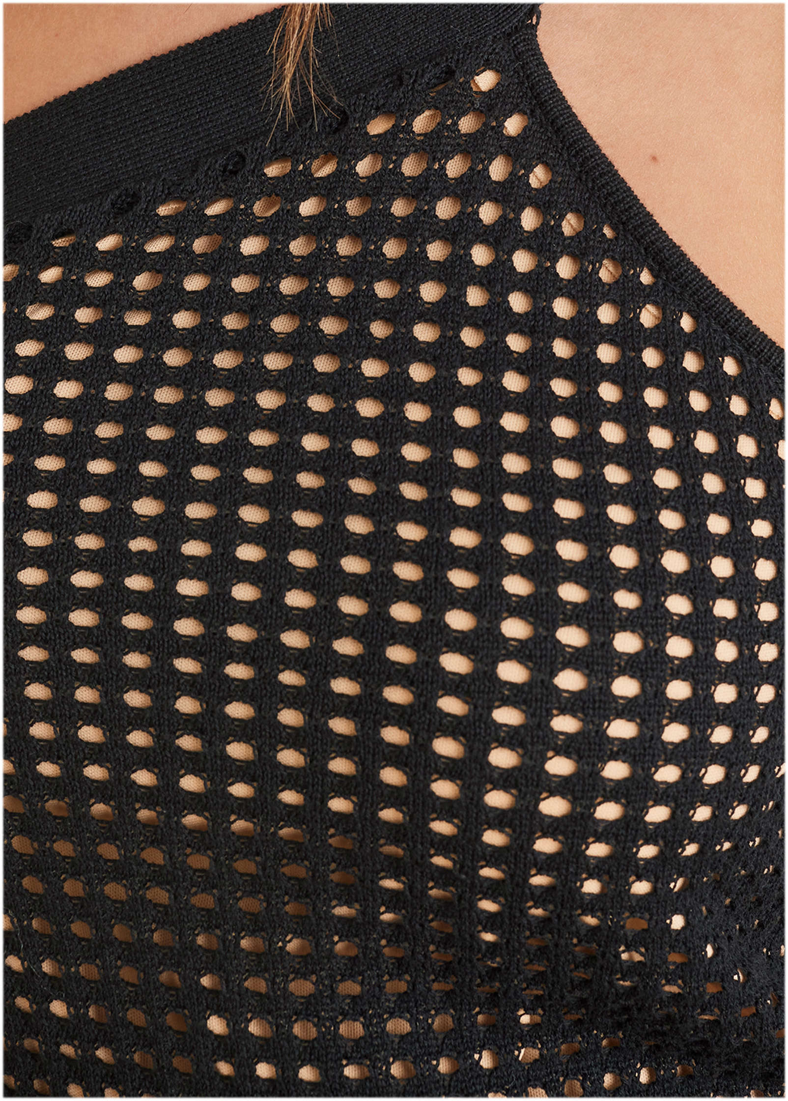 One Shoulder Sweater Dress - Jet Black - Image 3