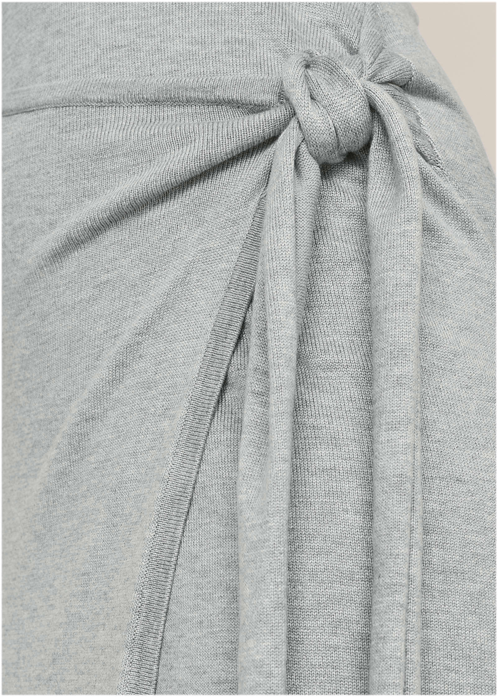Tie Side Sweater Dress - Light Heather Grey - Image 3