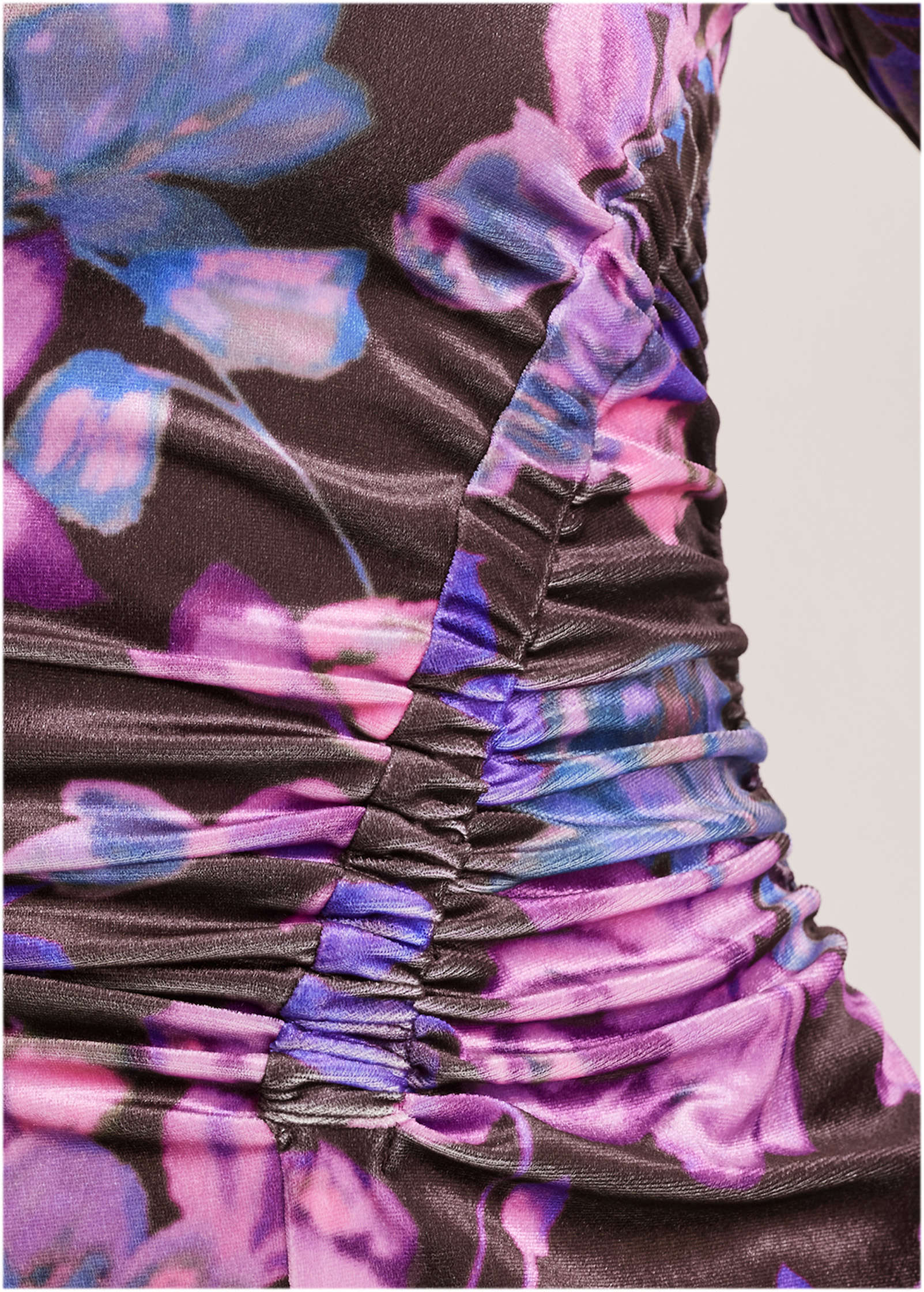Ruched Velvet Maxi Dress - Electric Bouquet - Image 5