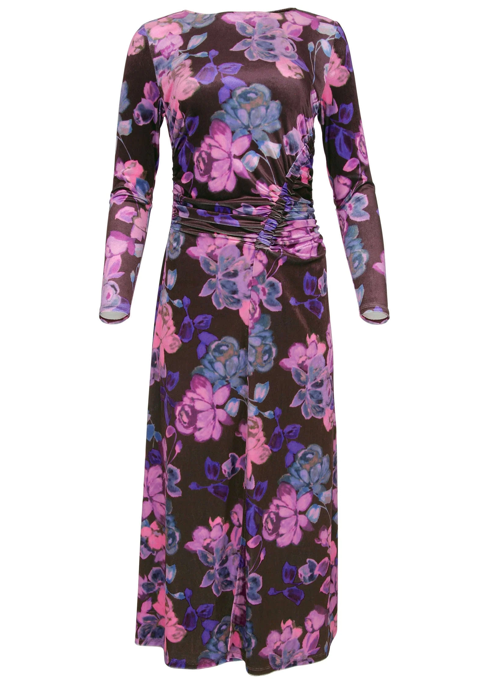 Ruched Velvet Maxi Dress - Electric Bouquet - Image 6