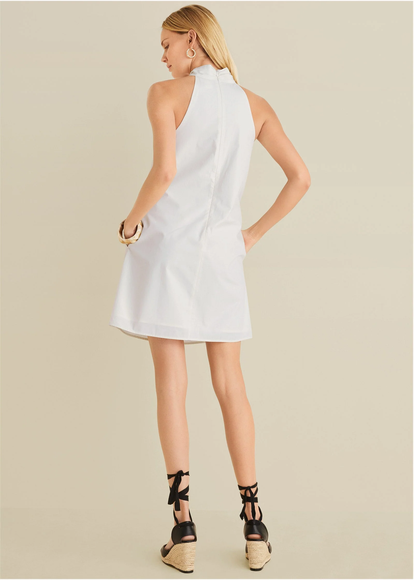 Twist Halter Dress - Cloud Dancer - Image 2