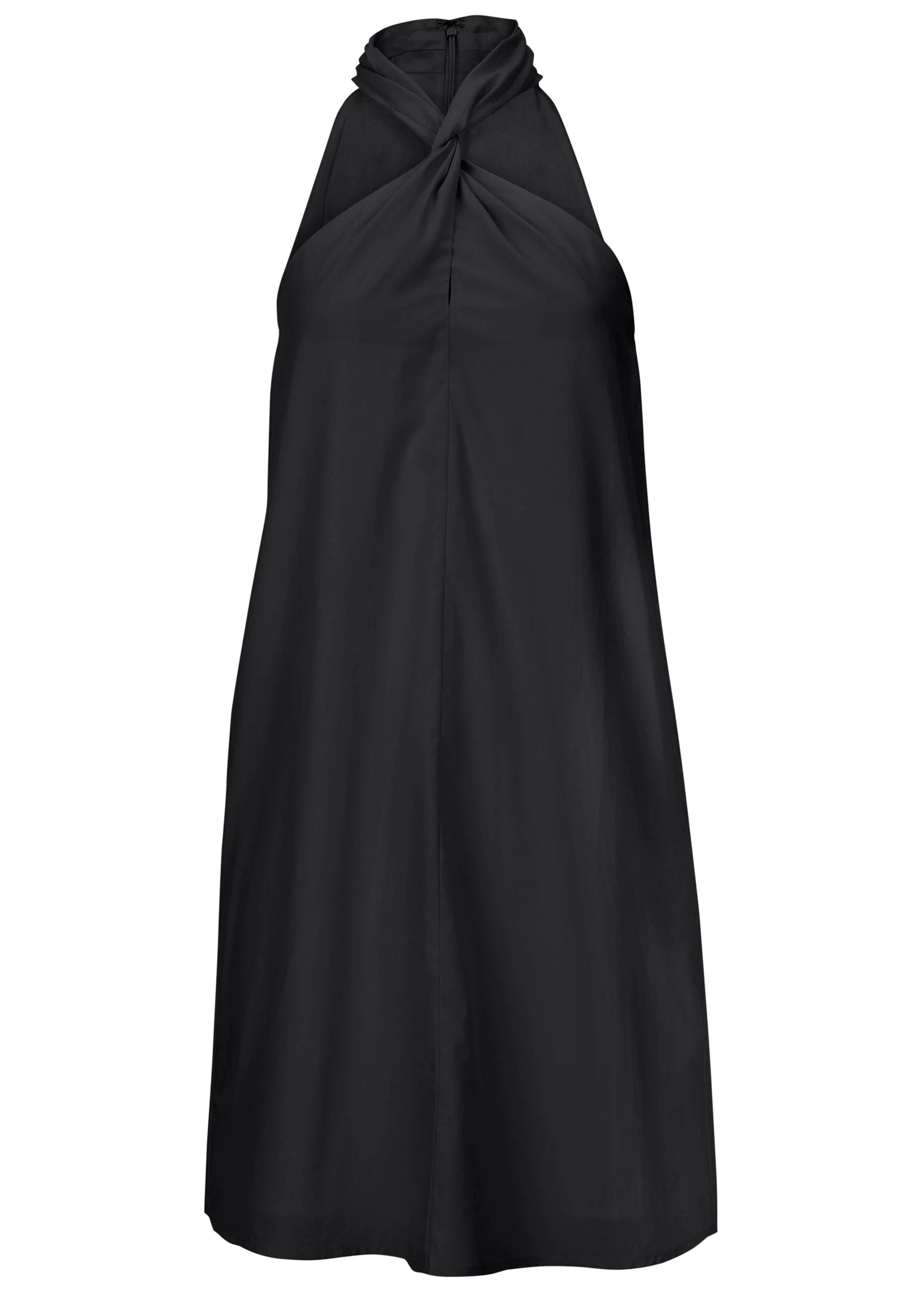 Twist Halter Dress - Jet Black - Image 4