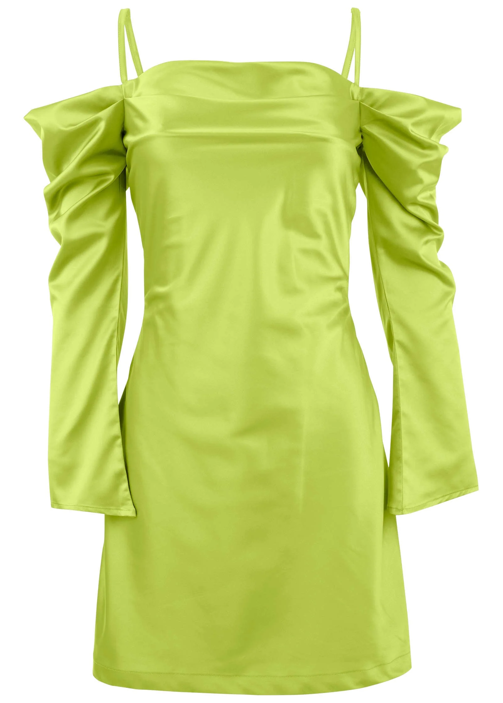 Cowl Neck Mini Dress - Lime - Image 4