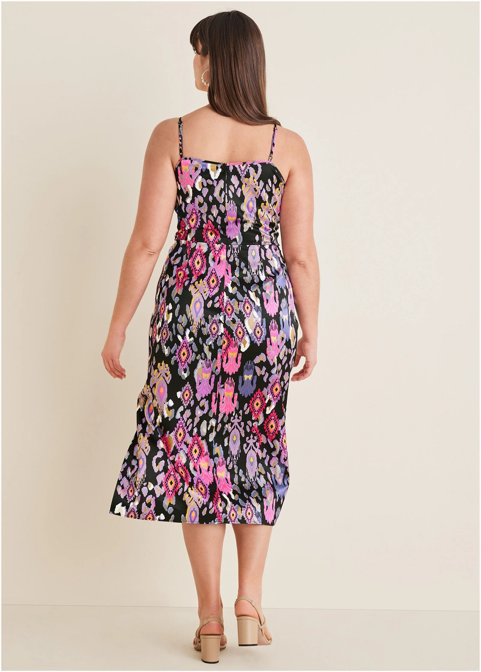 Cowl Neck Slip Dress - Desert Ikat Black - Image 7