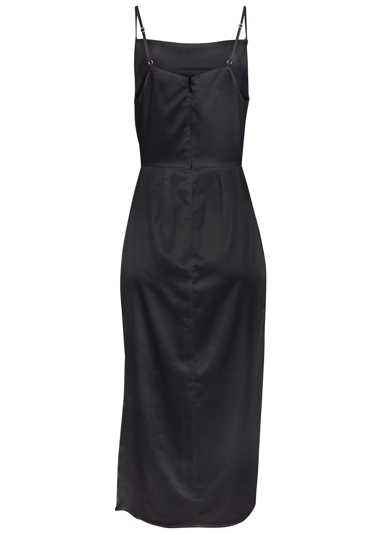 Cowl Neck Slip Dress - Jet Black - Image 4