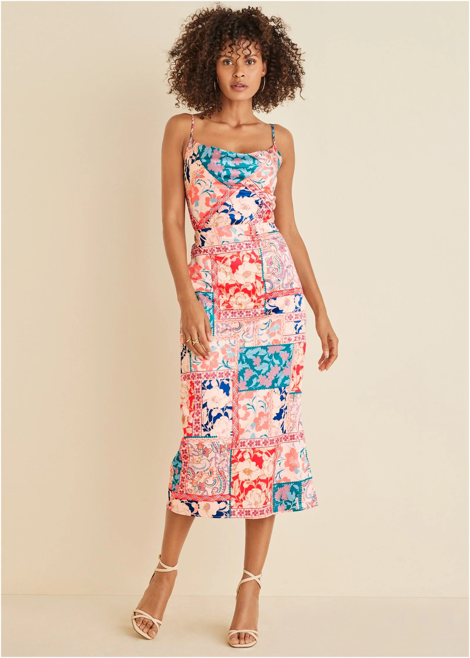 Cowl Neck Slip Dress - Venetian Patchwork - Image 2