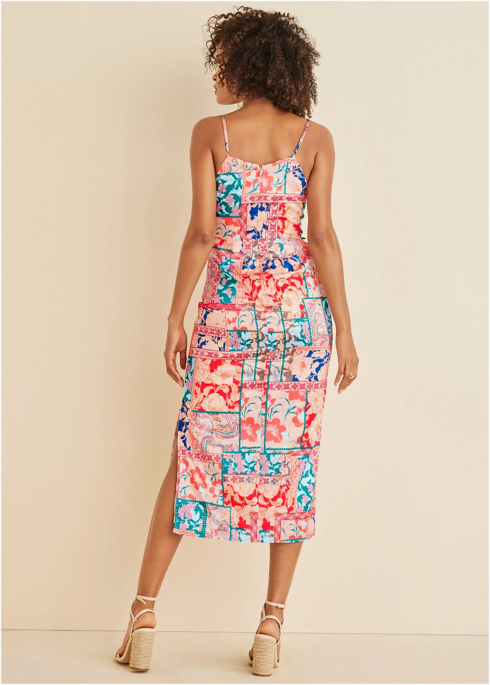 Cowl Neck Slip Dress - Venetian Patchwork - Image 3