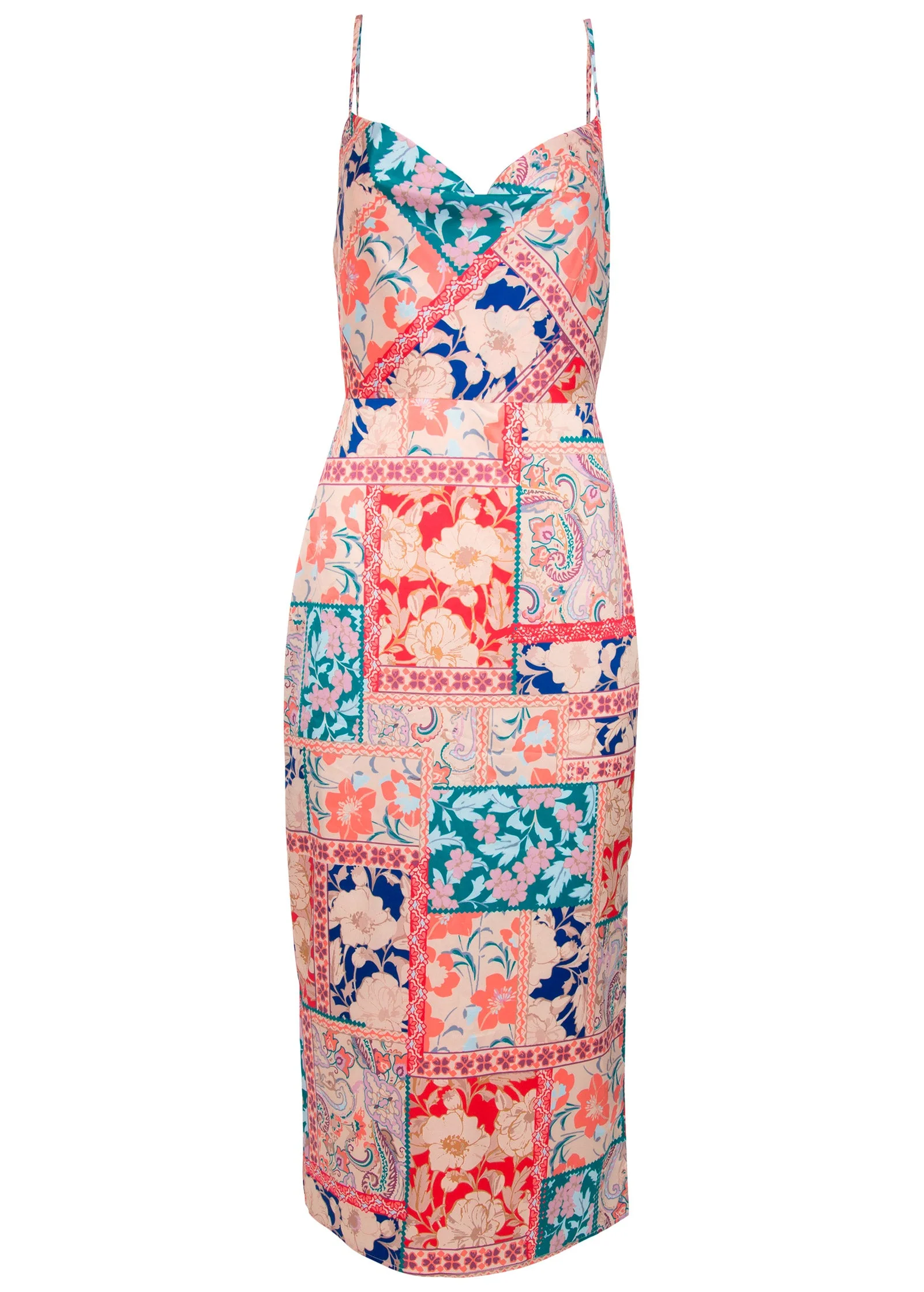 Cowl Neck Slip Dress - Venetian Patchwork - Image 4