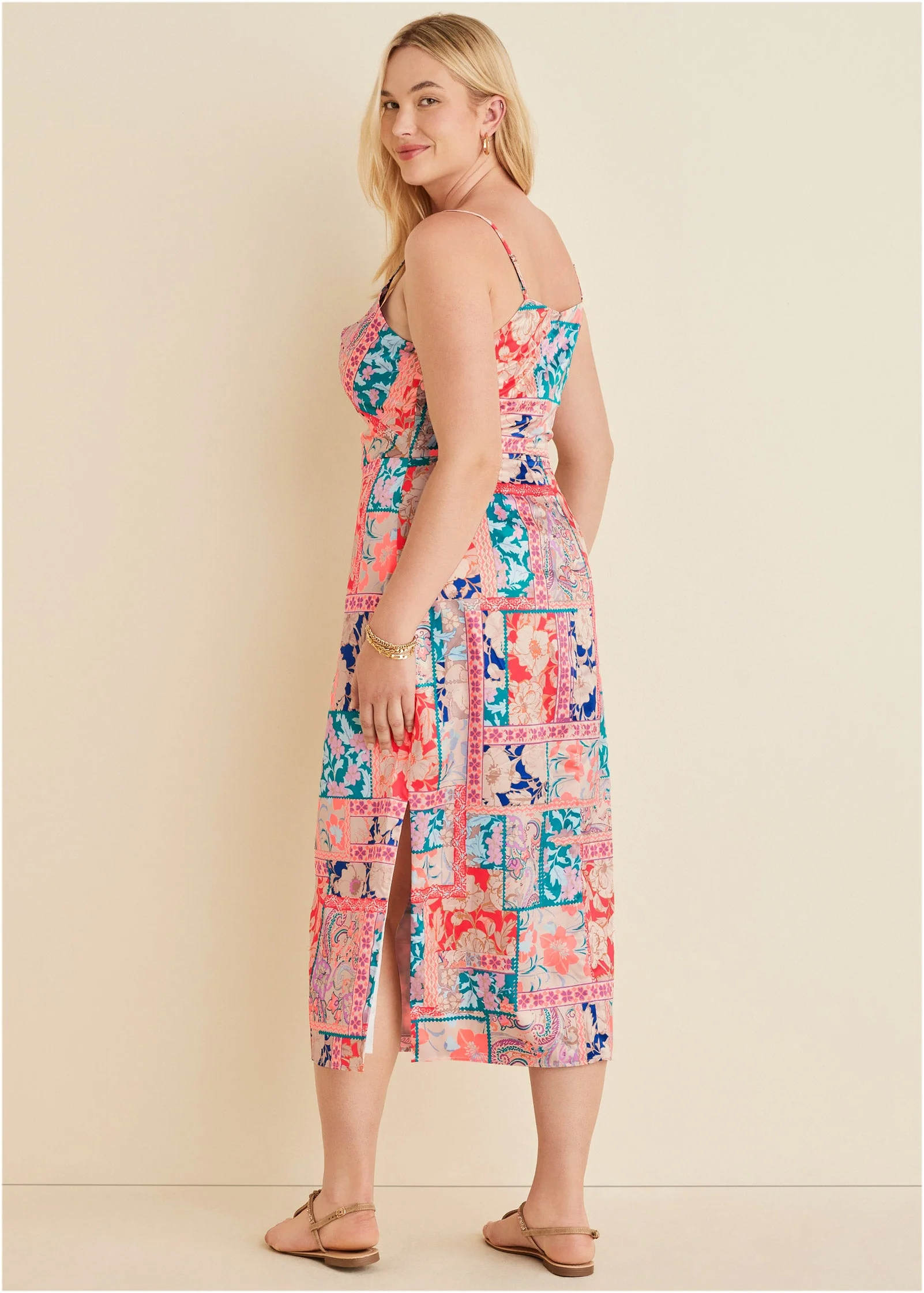 Cowl Neck Slip Dress - Venetian Patchwork - Image 7