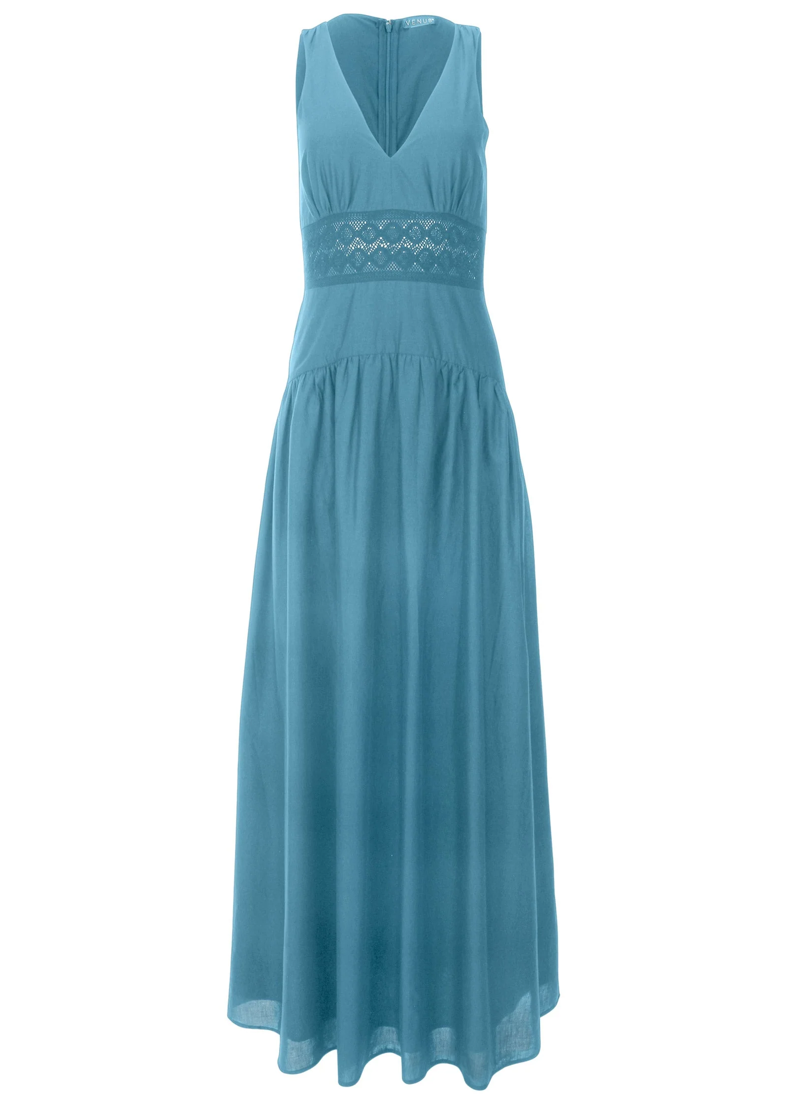 Lace Detail Drop Waist Maxi - Blue - Image 4