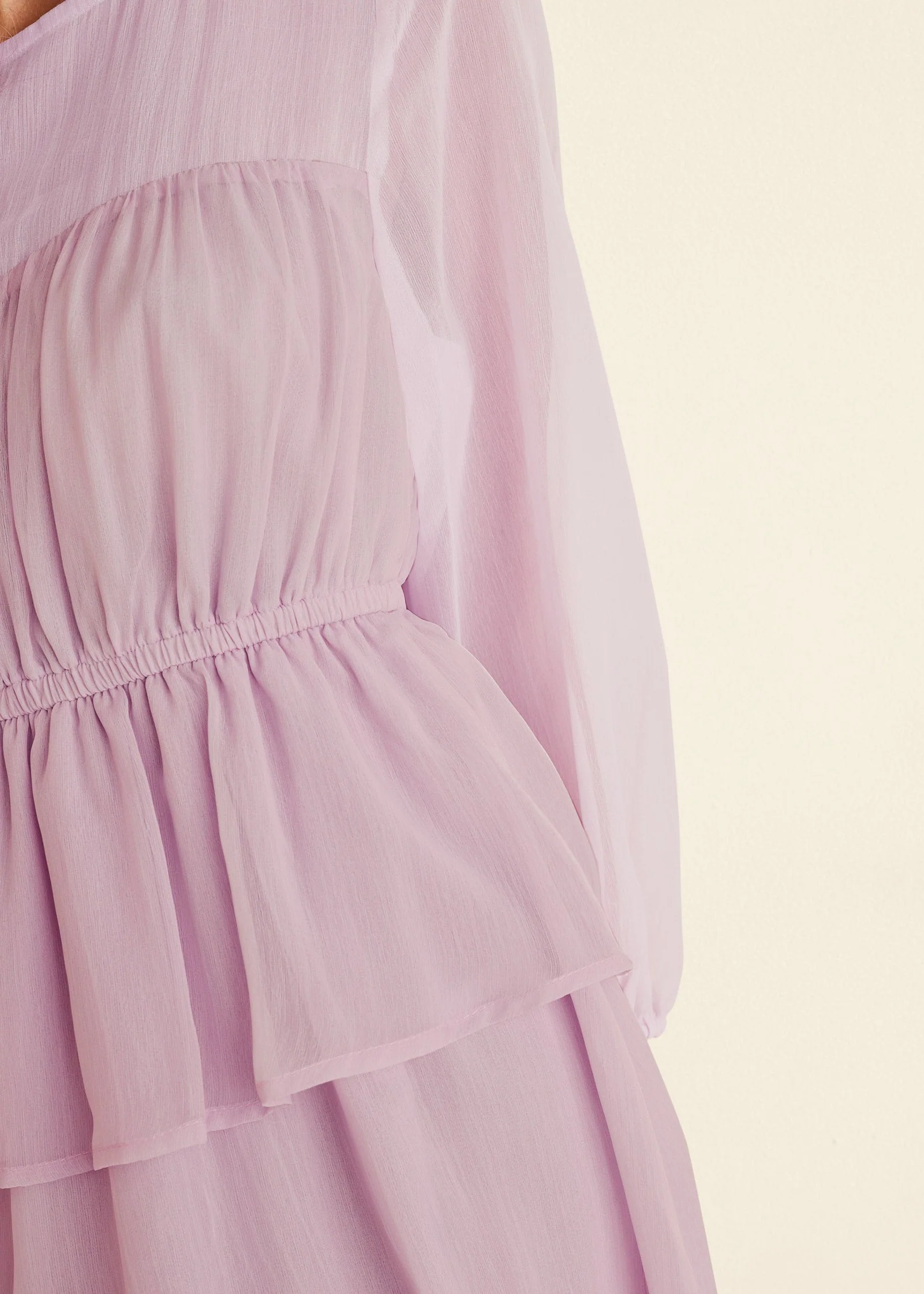 Sheer Beauty Mini Dress - Lilac - Image 3