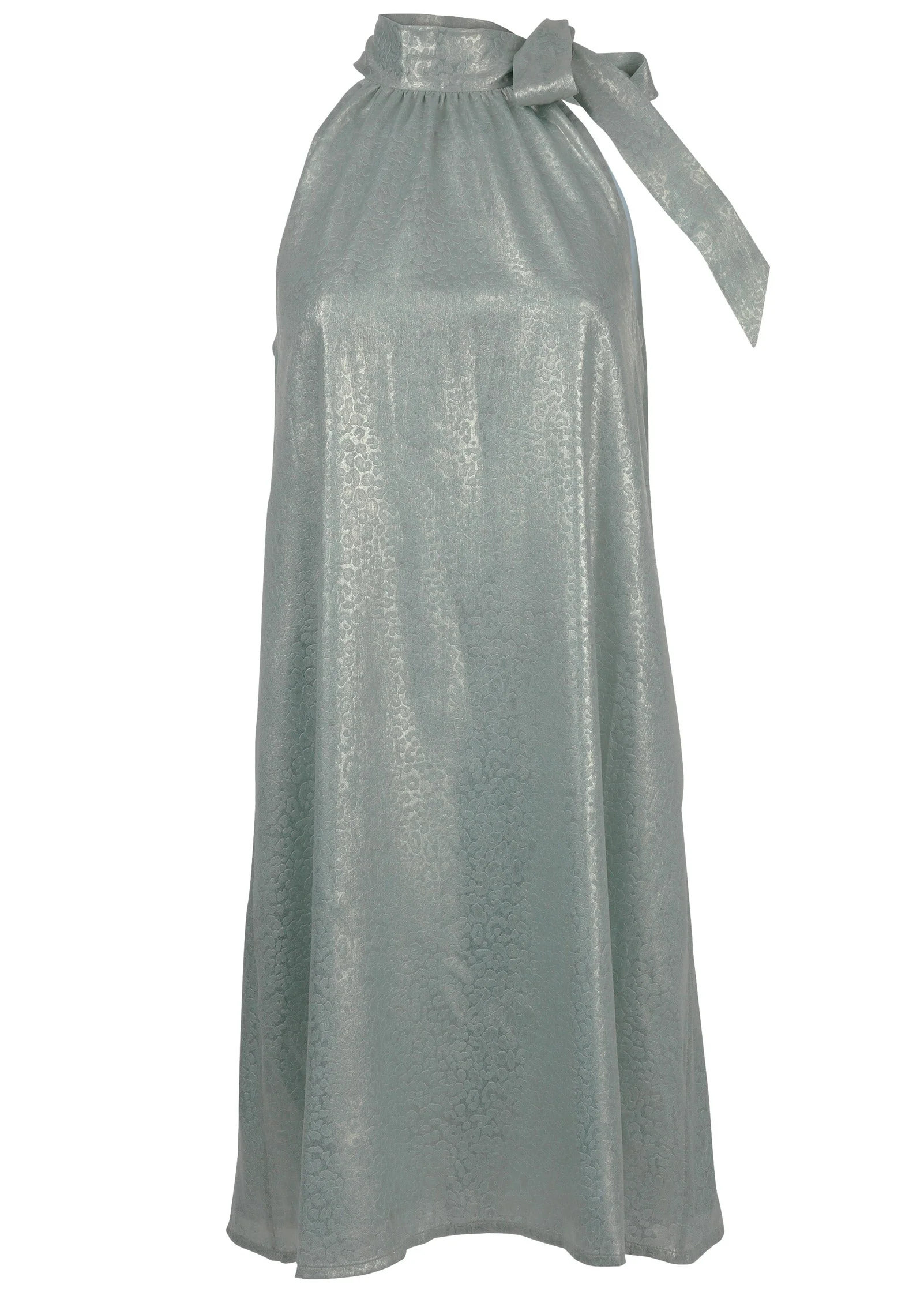 Shimmer Jacquard Mini Dress - Seafoam - Image 4