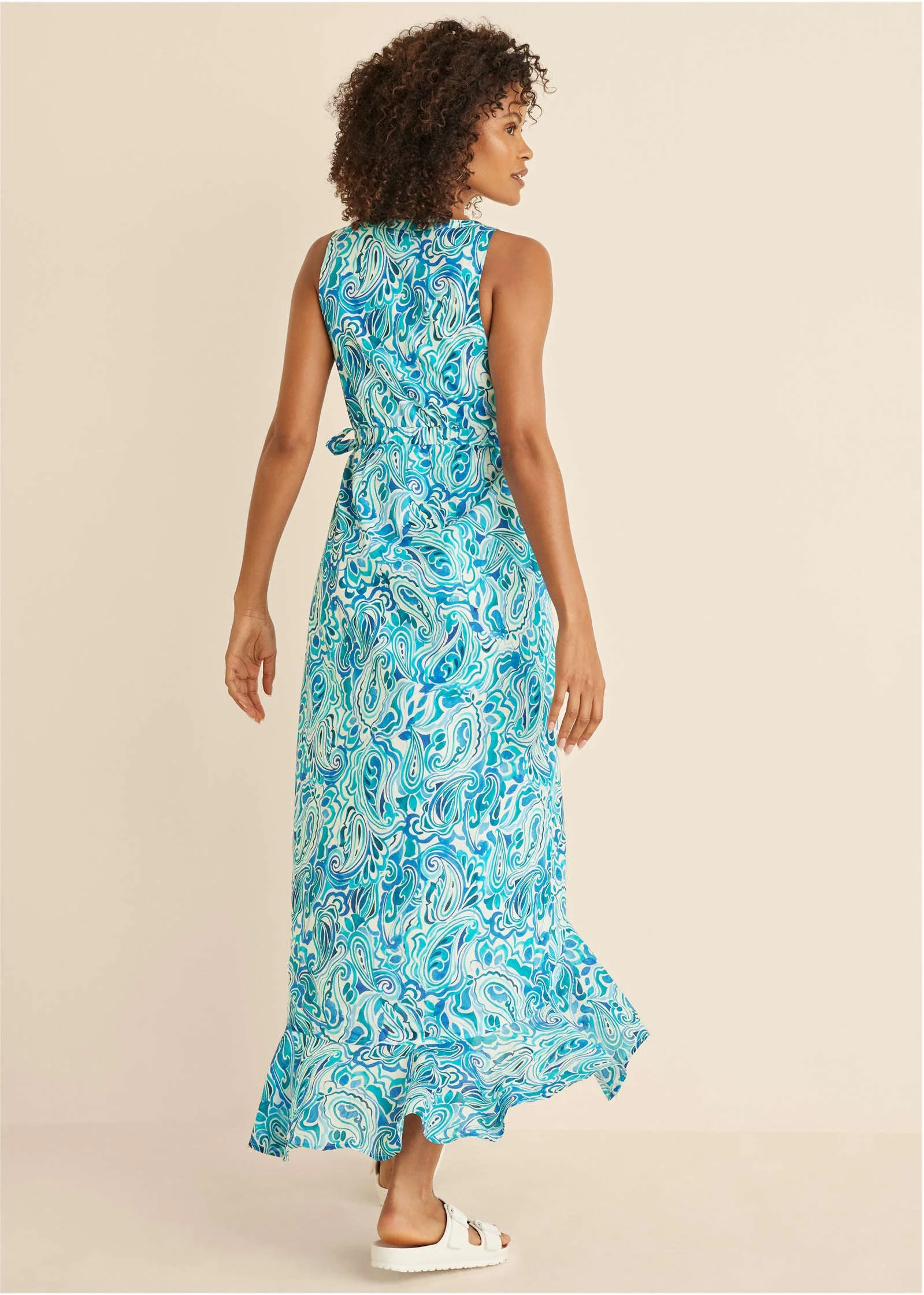 Ruffle High-Low Wrap Dress - Pisces Paisley - Image 2