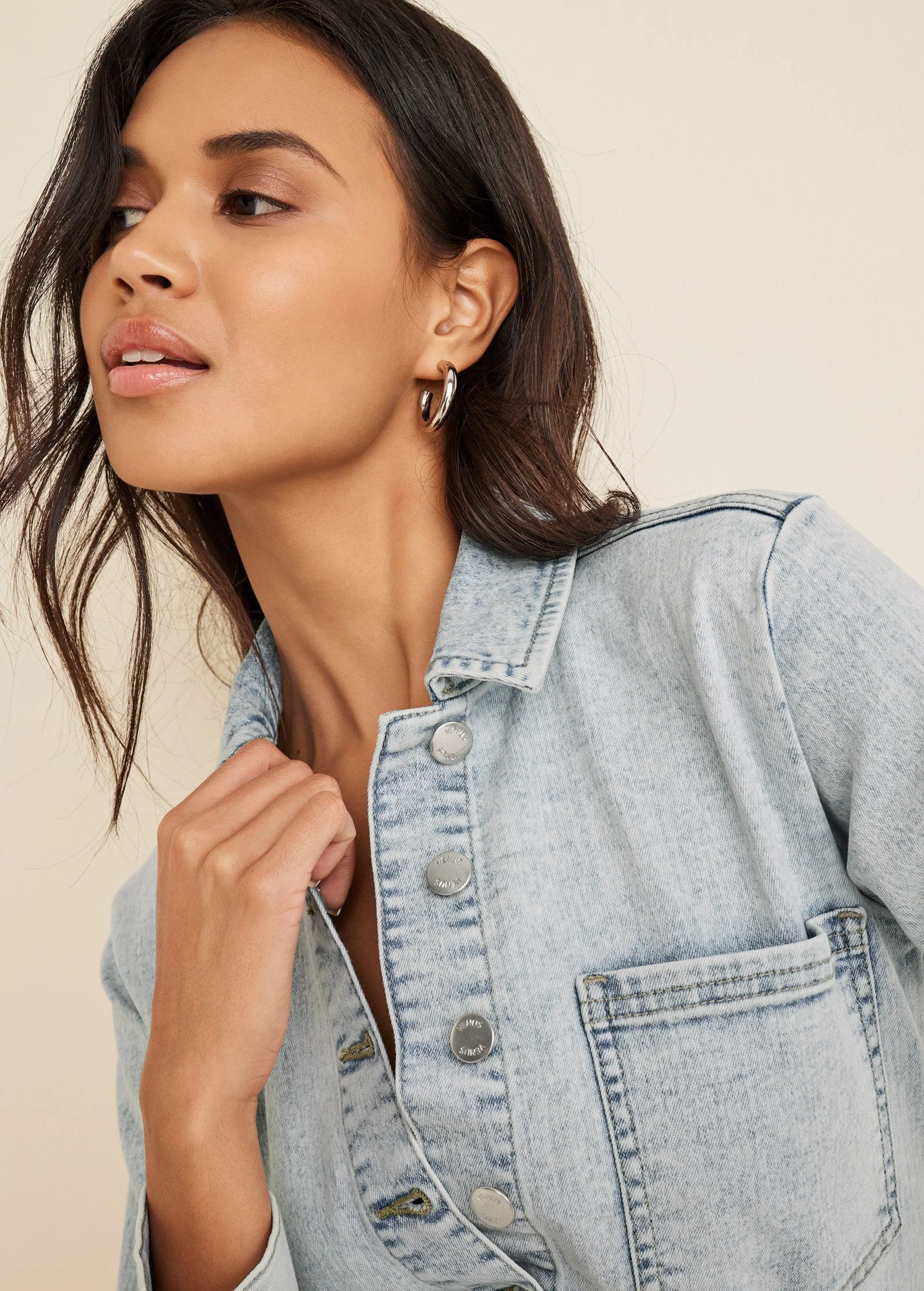 Denim Shirt Dress - Light Wash - Image 3