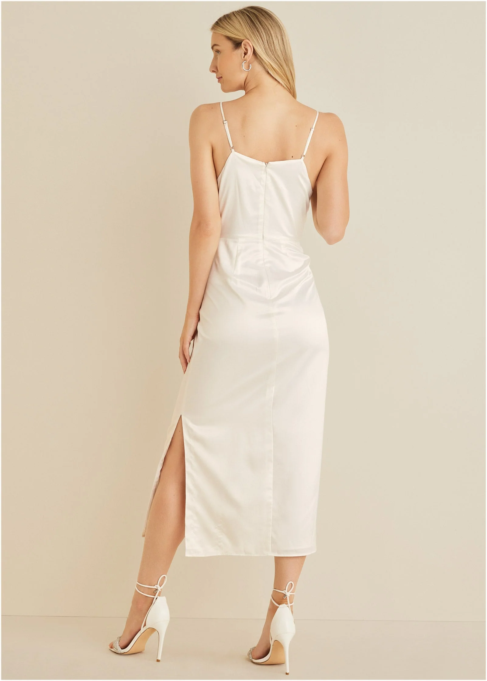 Cowl Neck Slip Dress - Off White - Image 2