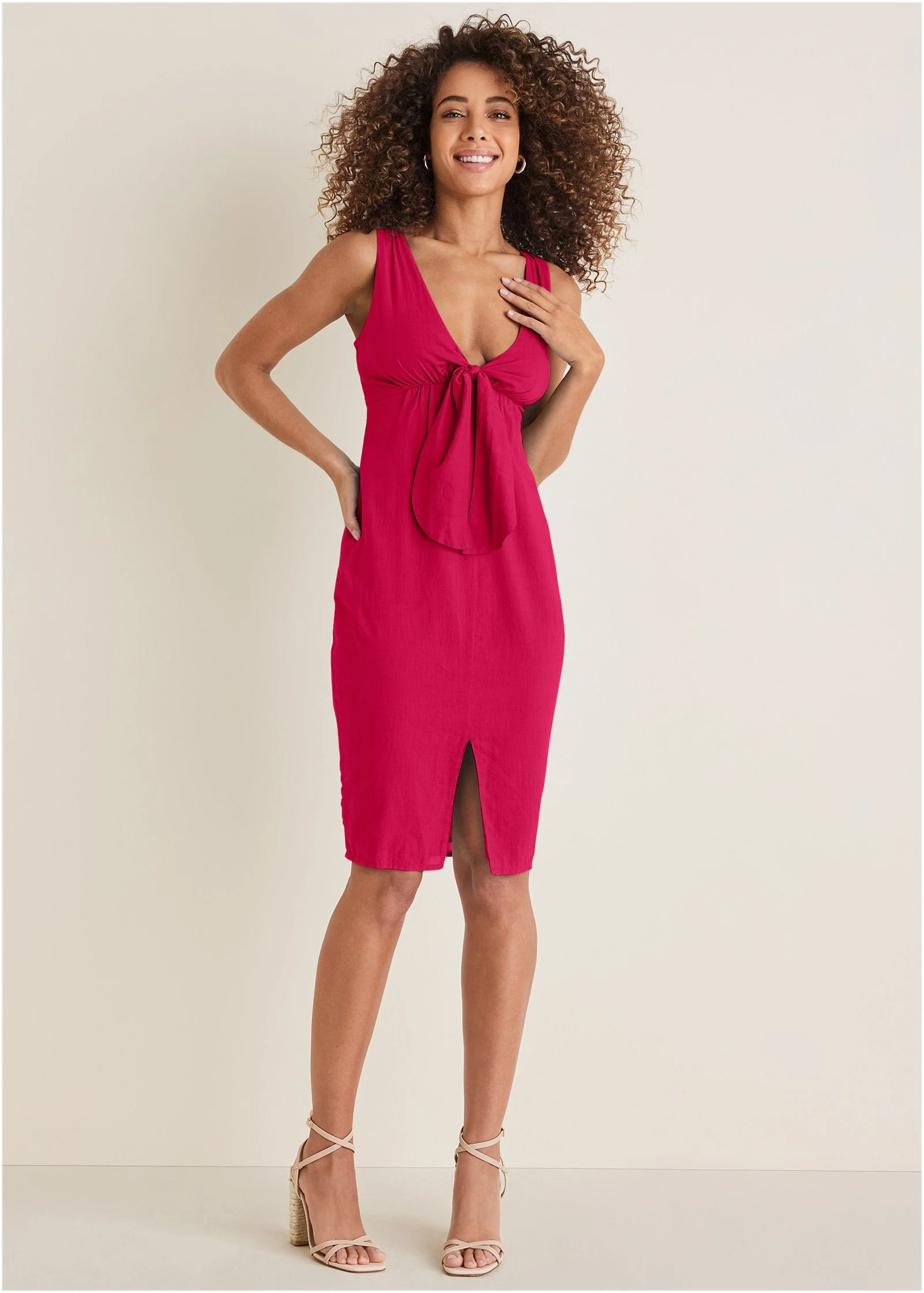 Tie Front Dress - Barberry
