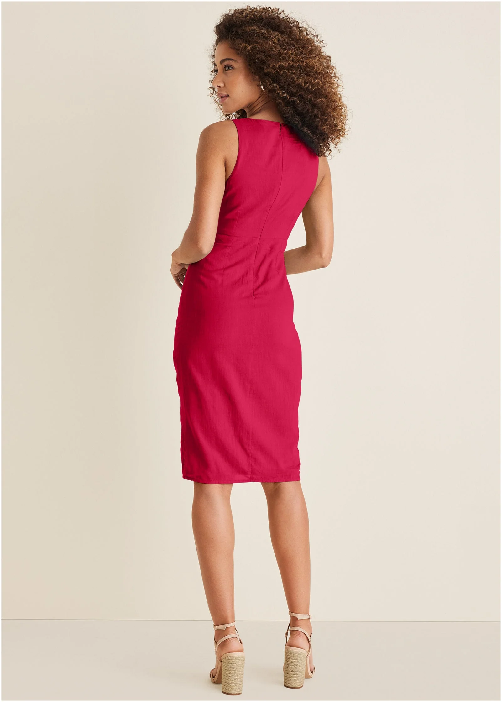 Tie Front Dress - Barberry - Image 2
