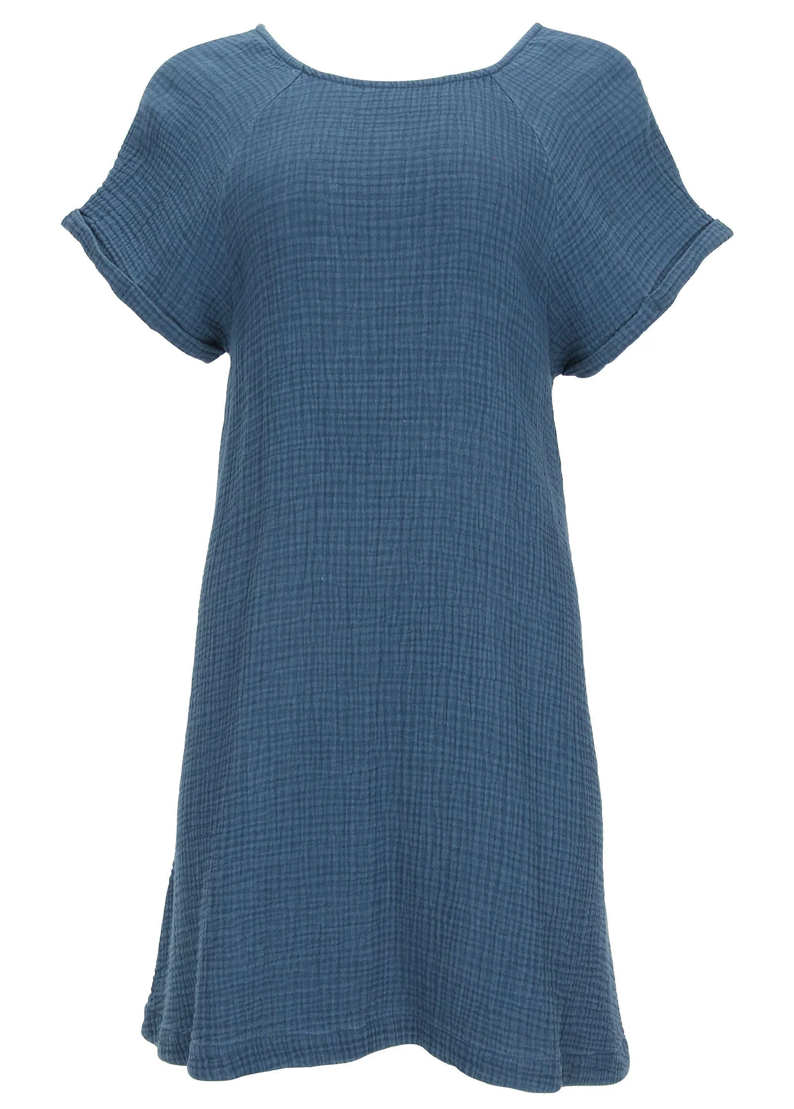 Short Sleeve Gauze Mini - Medium Blue - Image 4