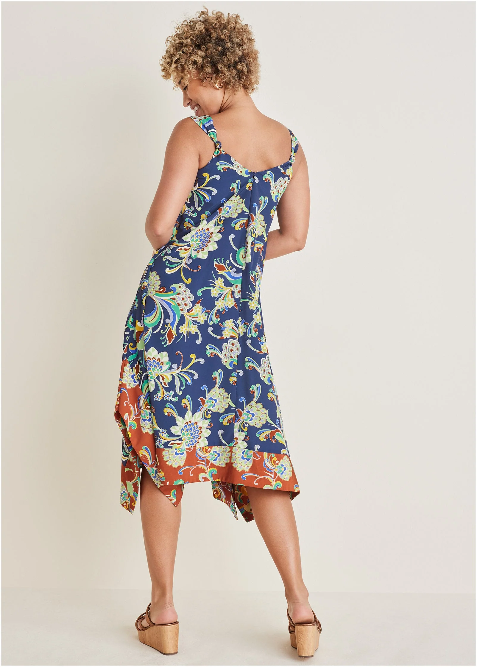 Handkerchief Hem Dress - Mystic Jacobean Border - Image 2