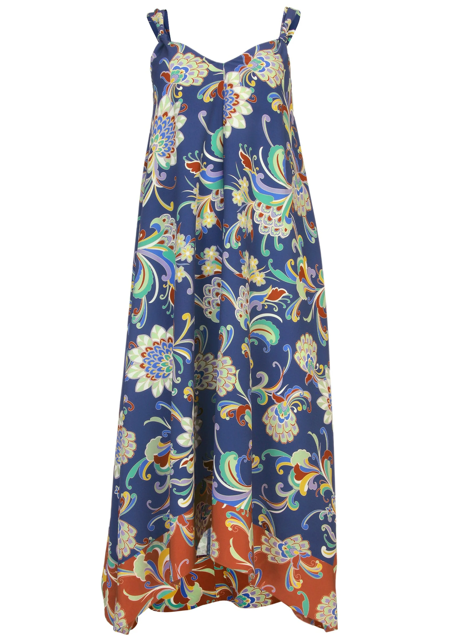 Handkerchief Hem Dress - Mystic Jacobean Border - Image 3