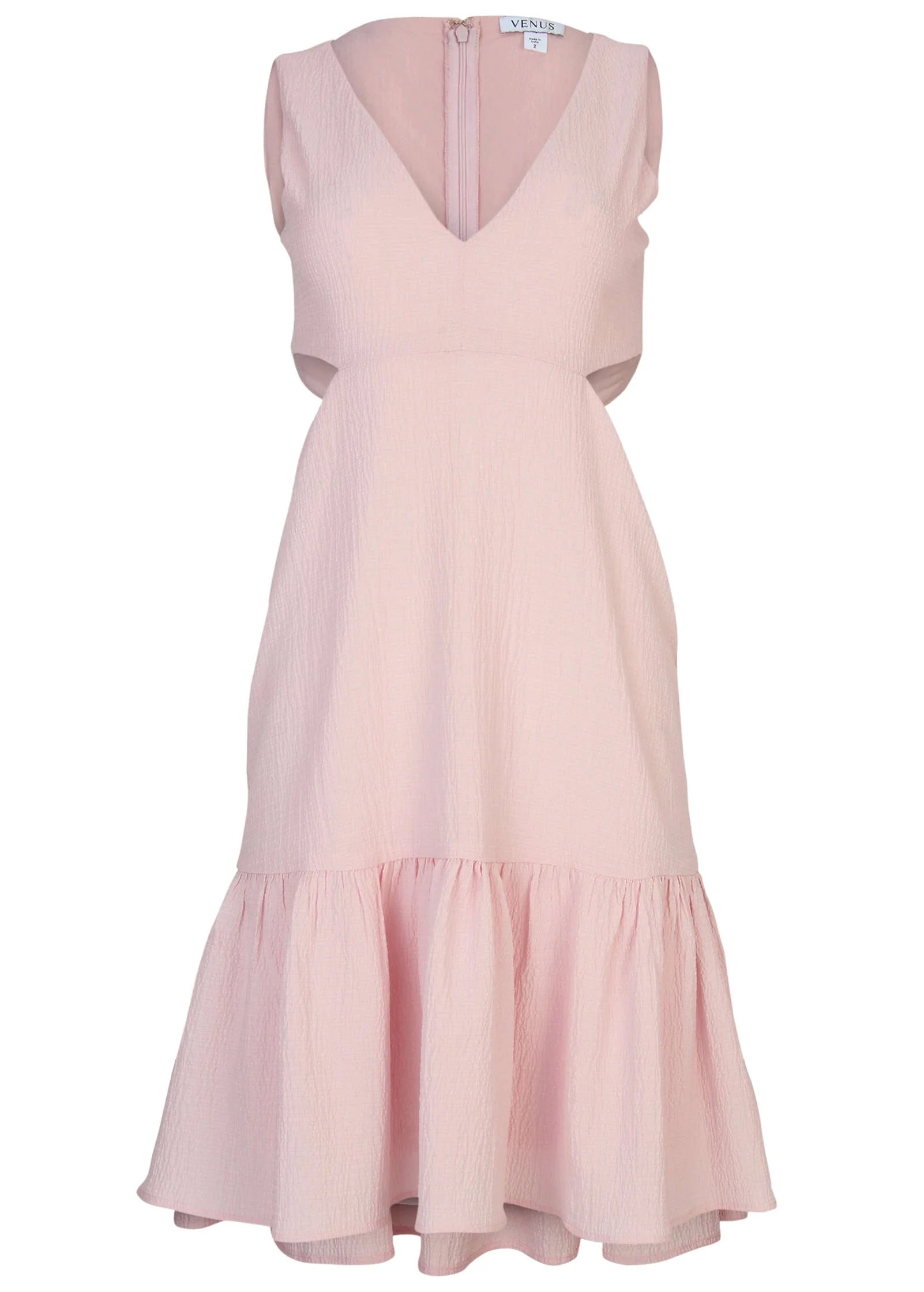 Fluted Satin Mini Dress - Lilac - Image 3