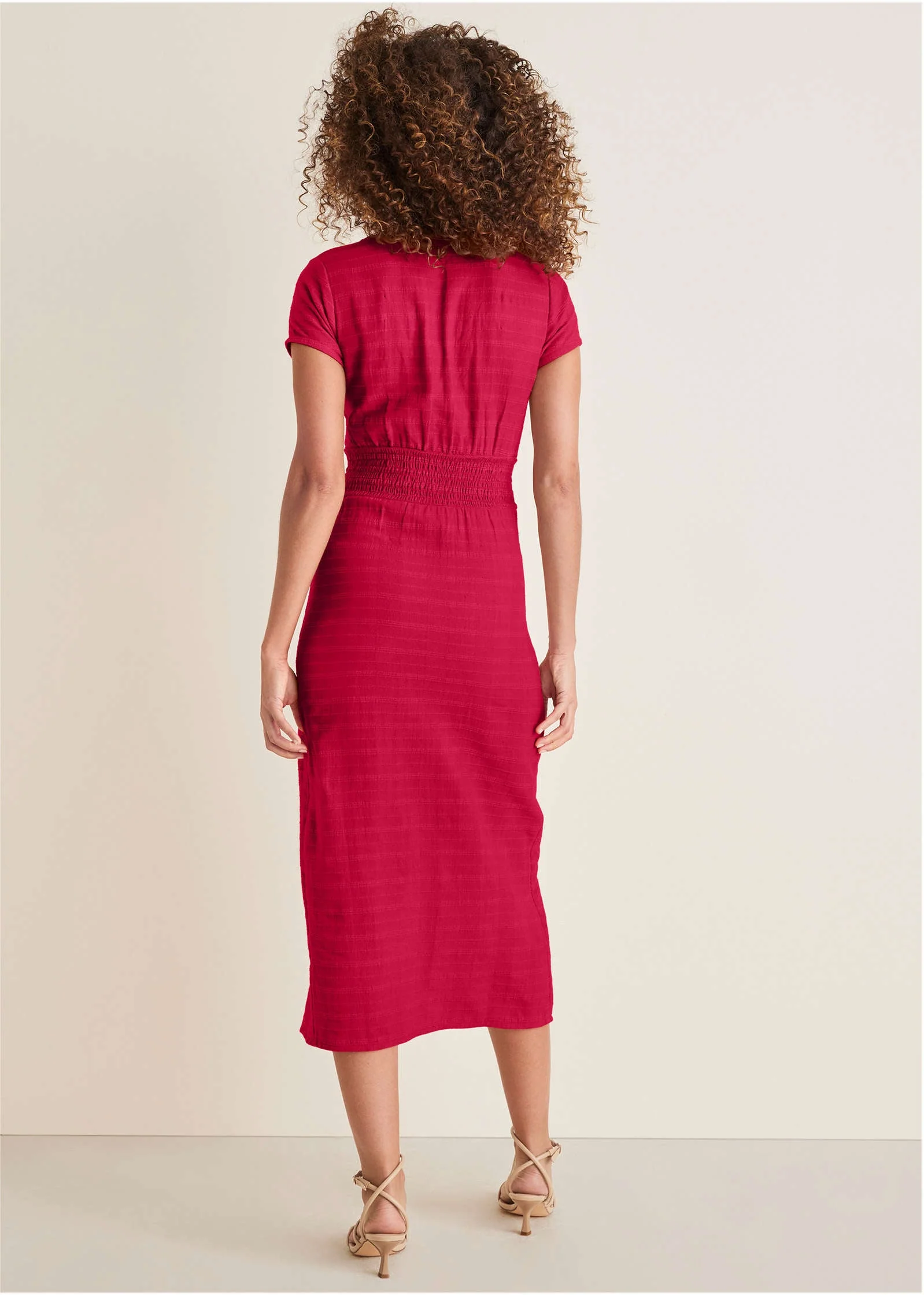 Linen Midi Dress - Barberry - Image 3