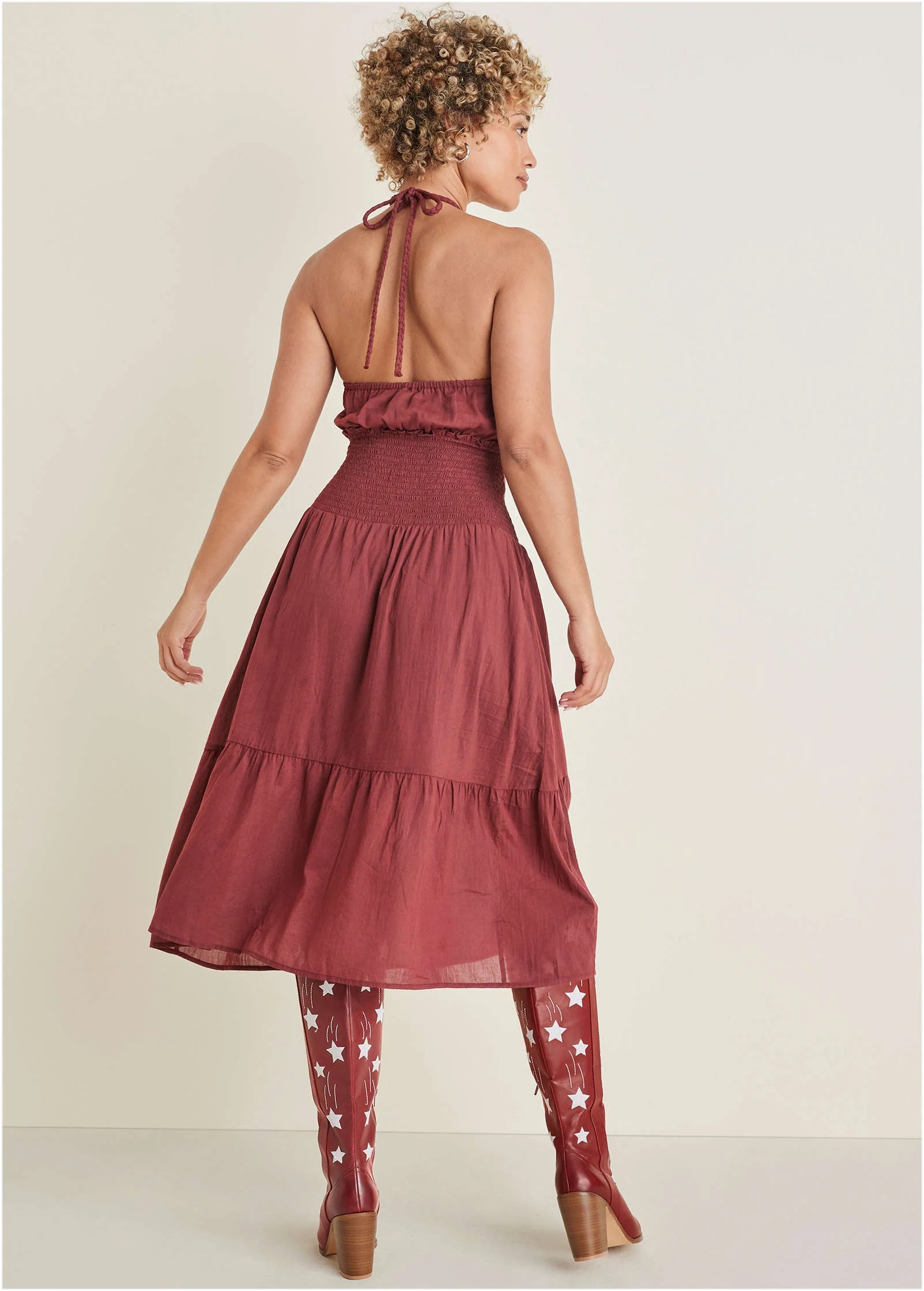 Halter Midi Dress - Auburn - Image 2