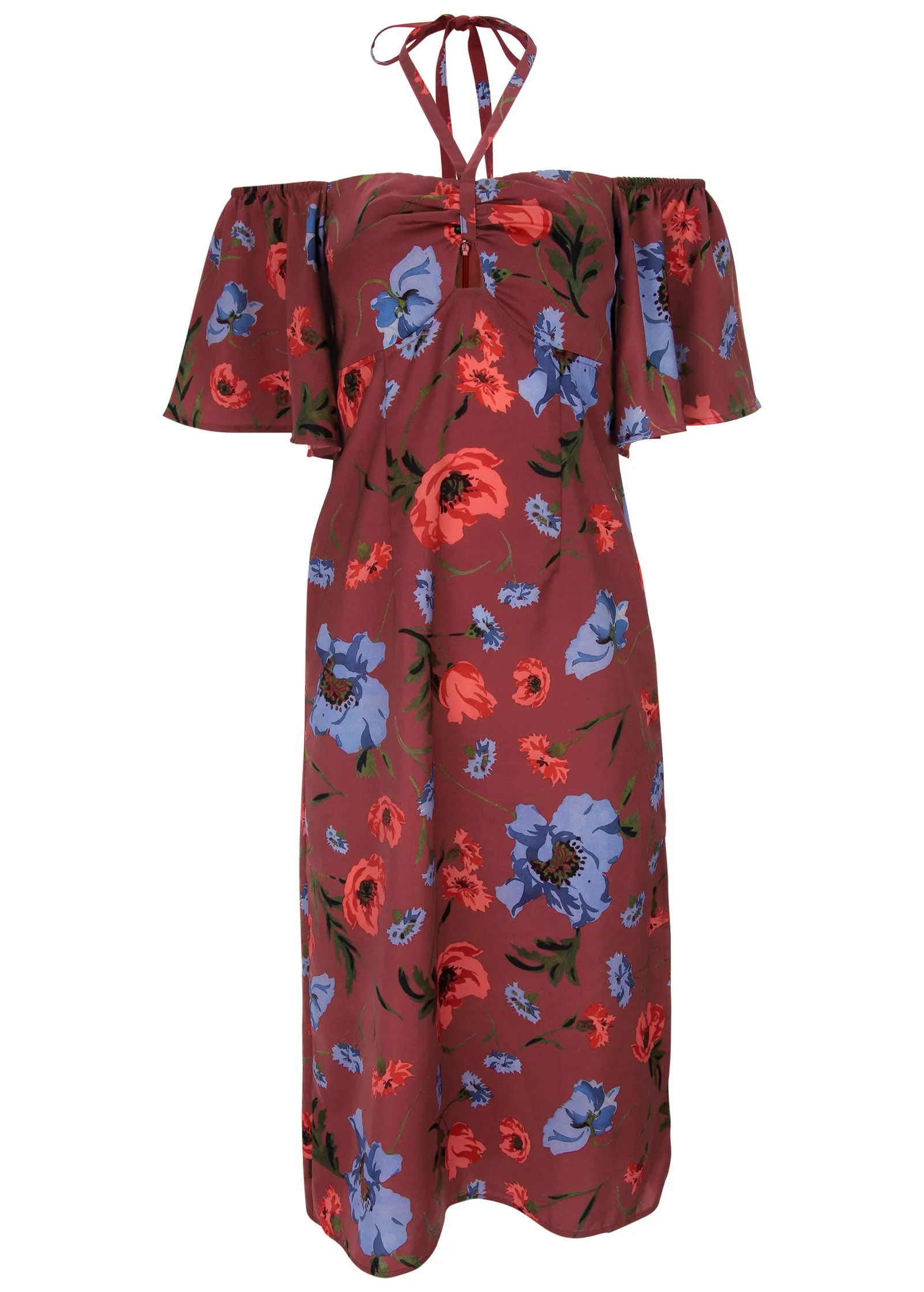 Flutter Sleeve Midi Dress - Forest Floral - Image 3